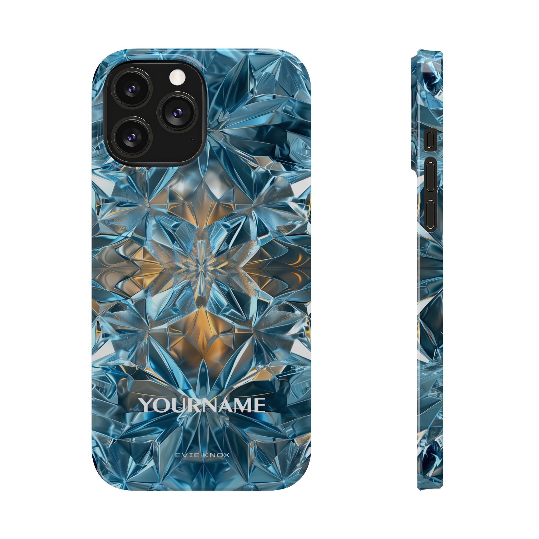 Blue Crystal Kaleidoscope Phone Case — Slim Protective iPhone Cover