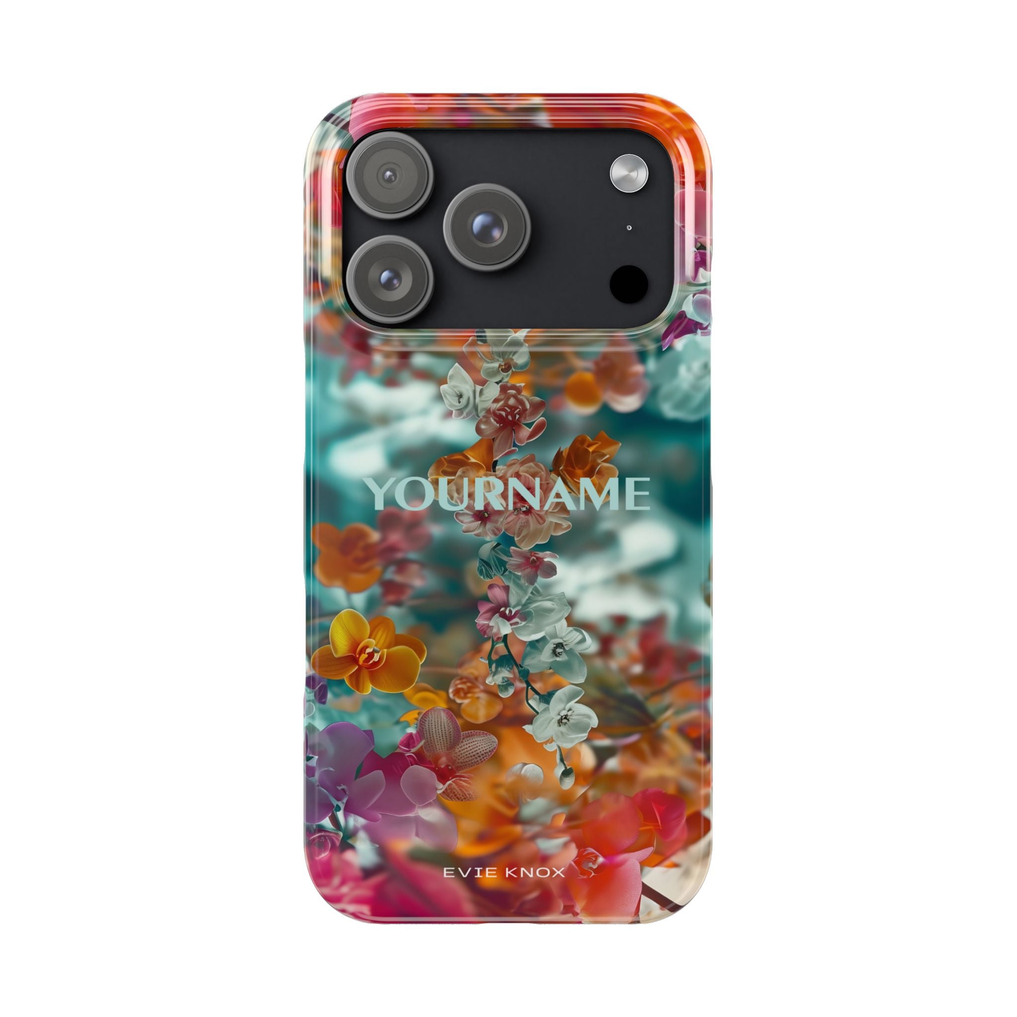 Floral Cascade Slim iPhone Case — Vibrant Tropical Blossom Design