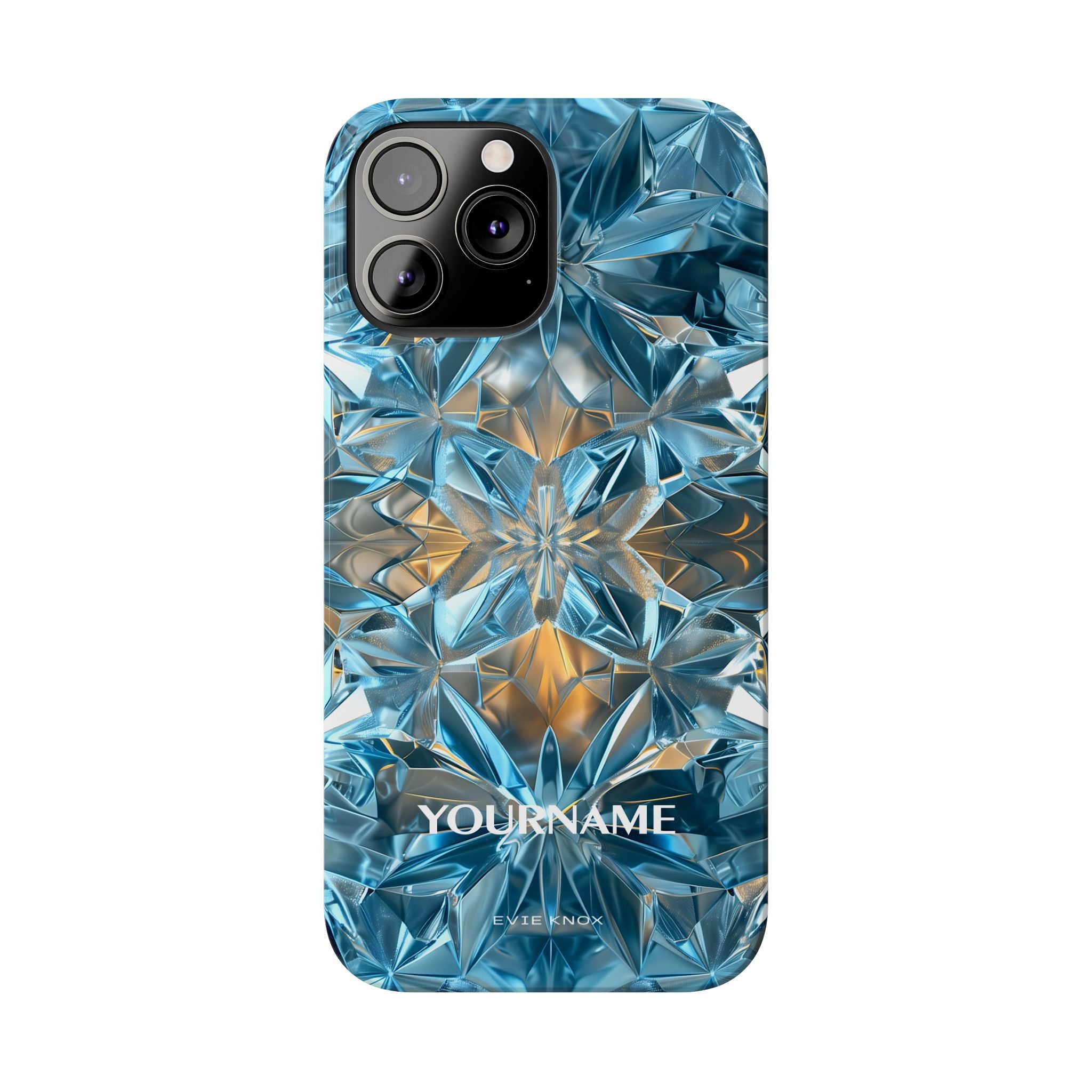 Blue Crystal Kaleidoscope Phone Case — Slim Protective iPhone Cover