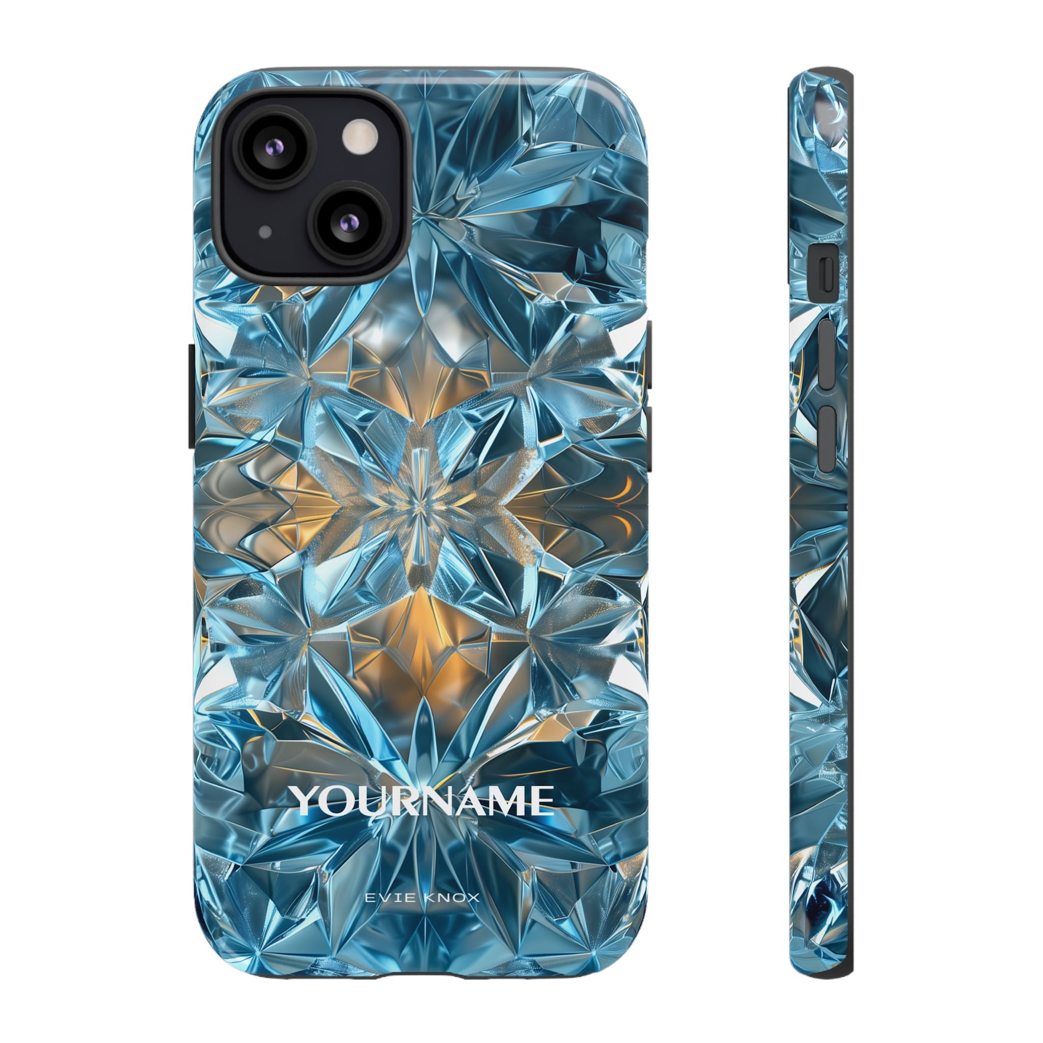 Blue Crystal Kaleidoscope Phone Case — Tough Protective iPhone Cover
