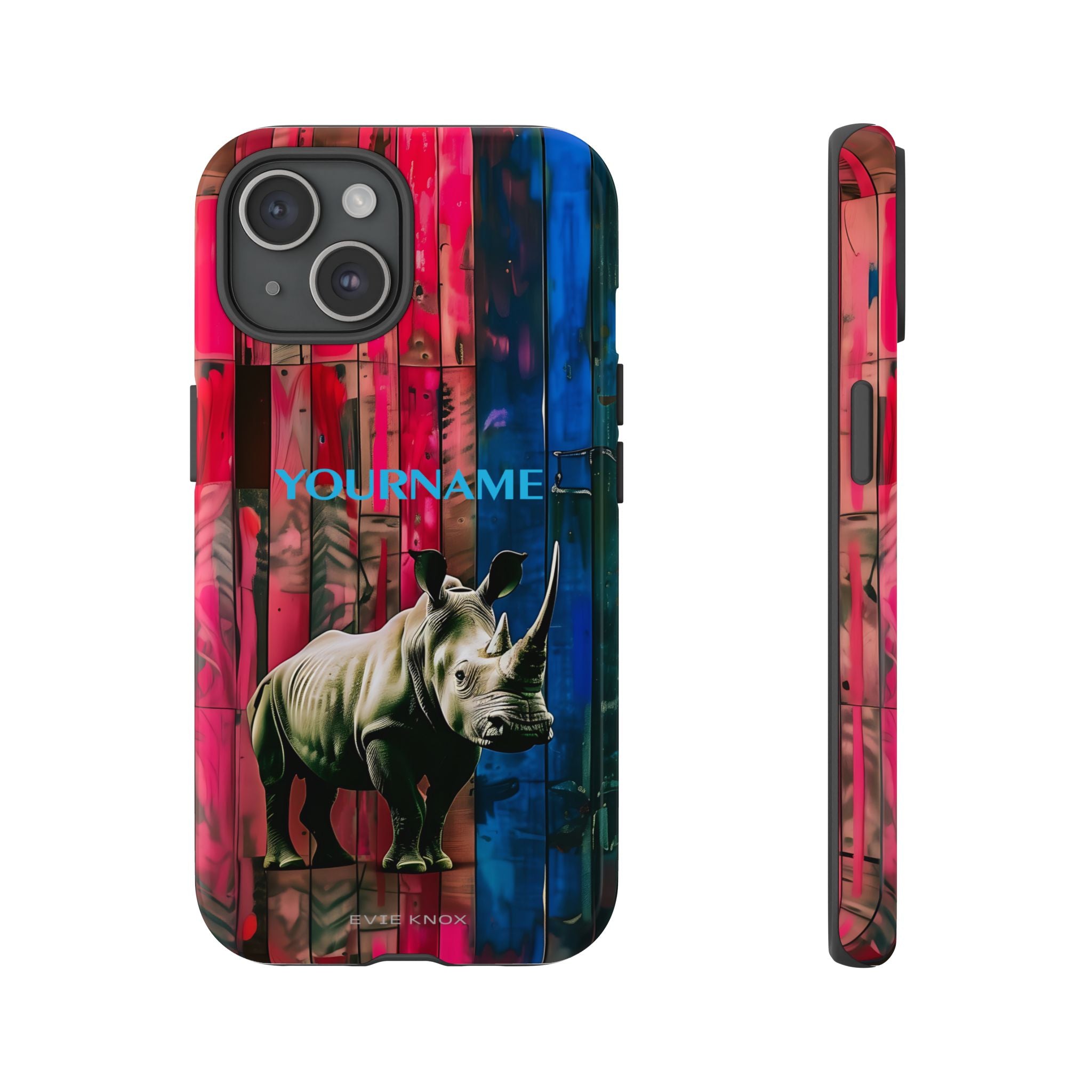 Rhinoceros Graphic Tough Phone Case — Personalized Protective Cover