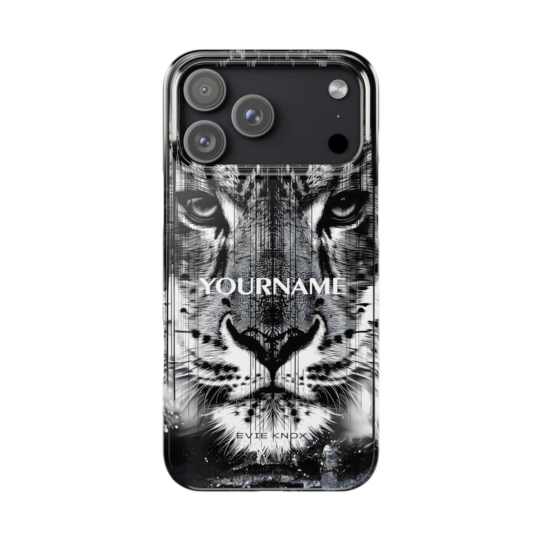 Siberian Tiger Face Slim iPhone Case — Black & White Protective Case