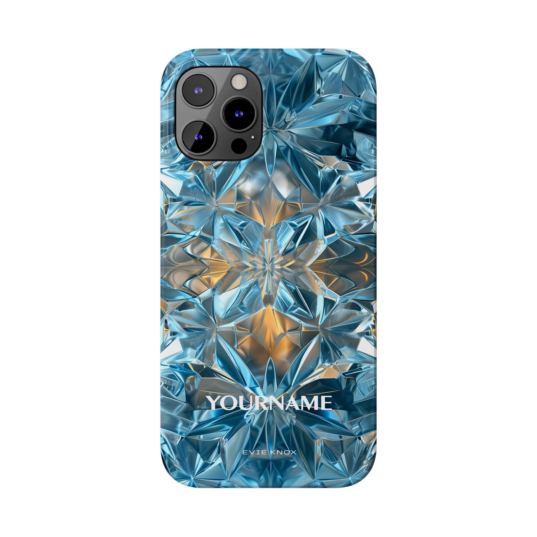 Blue Crystal Kaleidoscope Phone Case — Slim Protective iPhone Cover