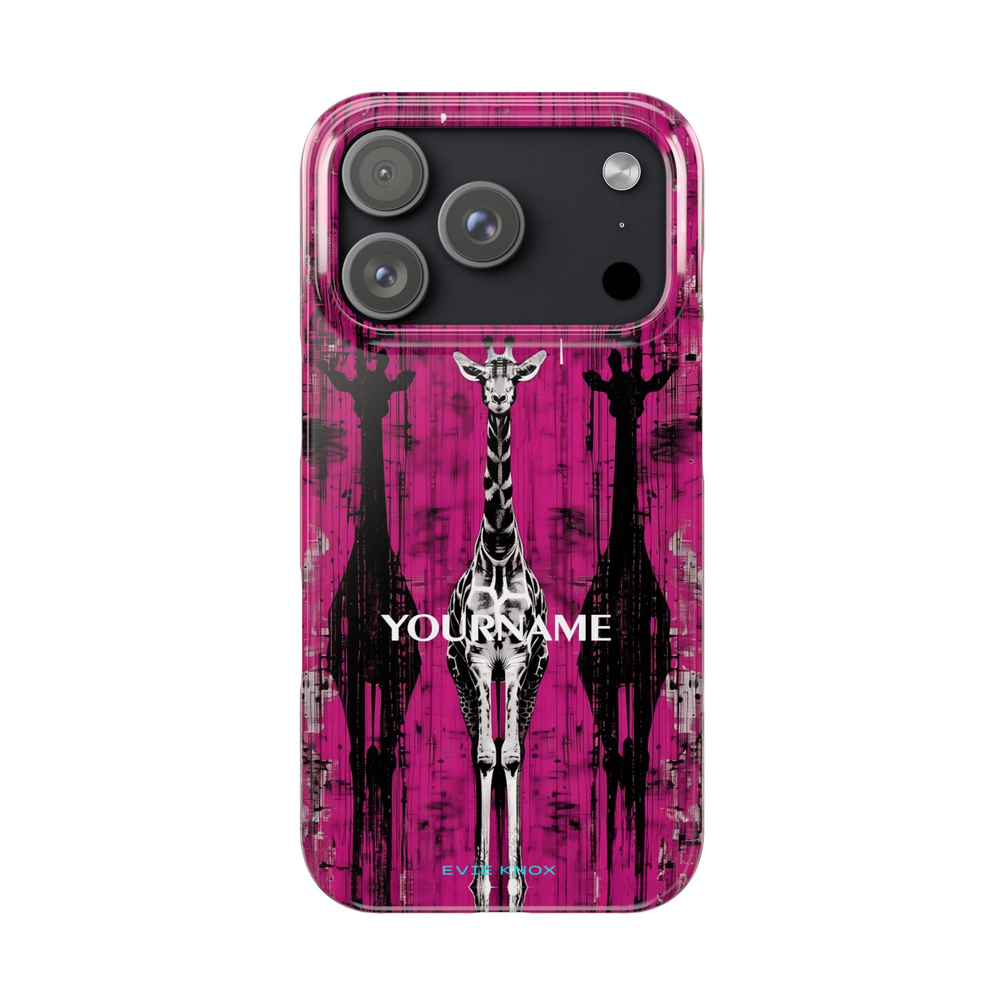 Giraffes on Berry iPhone Slim Case — Personalizable Full‑Wrap Protection