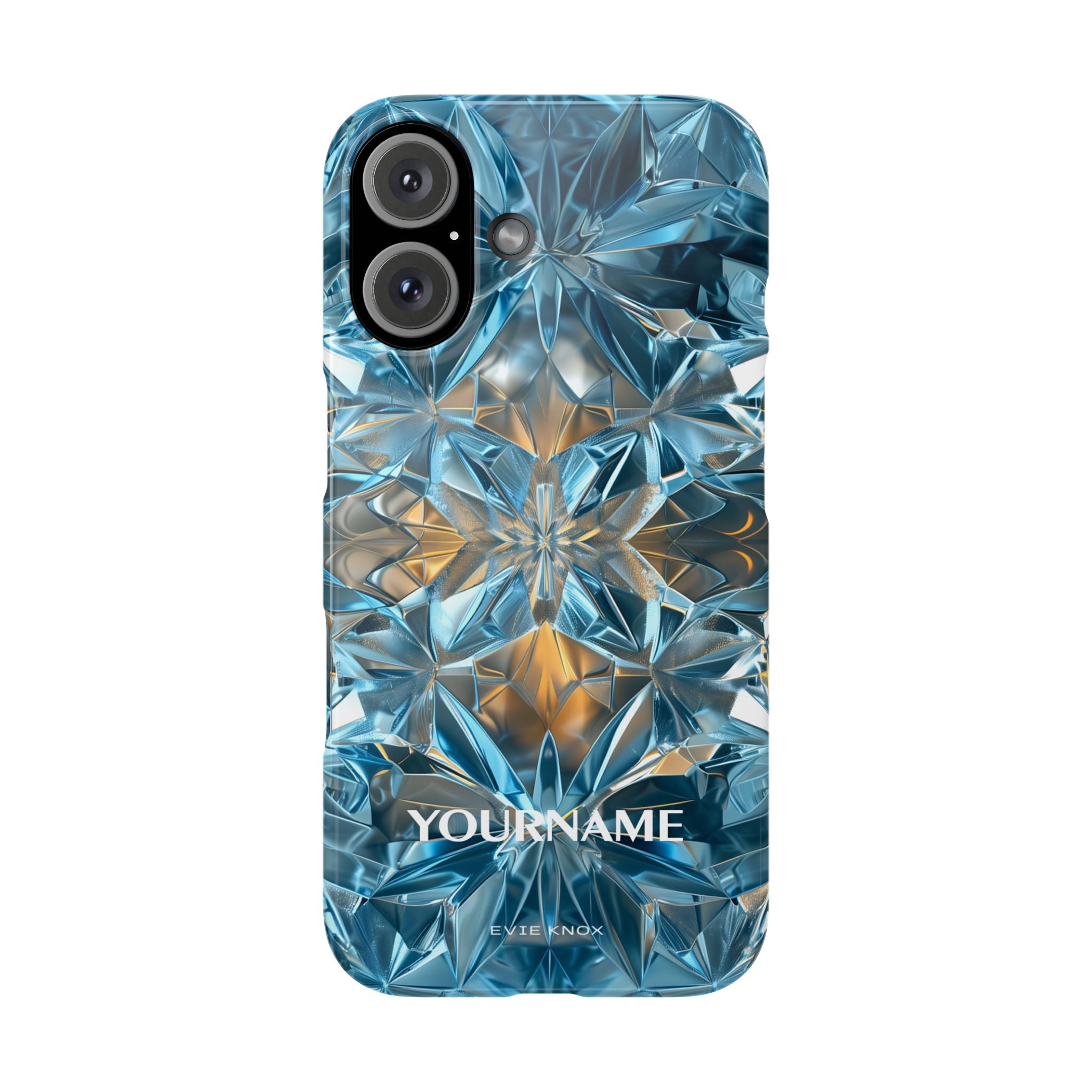 Blue Crystal Kaleidoscope Phone Case — Slim Protective iPhone Cover