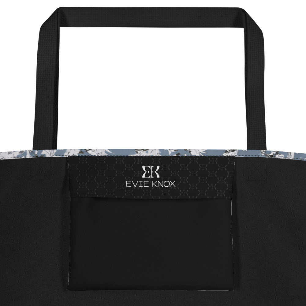 Stallion Stampede On Blossom Field Large Tote Bag