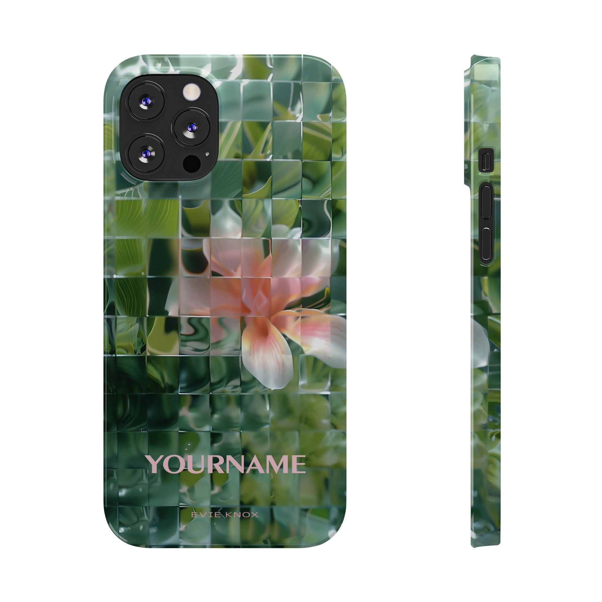 Tropical Mosaic Flower Slim iPhone Case - Personalizable Phone Case