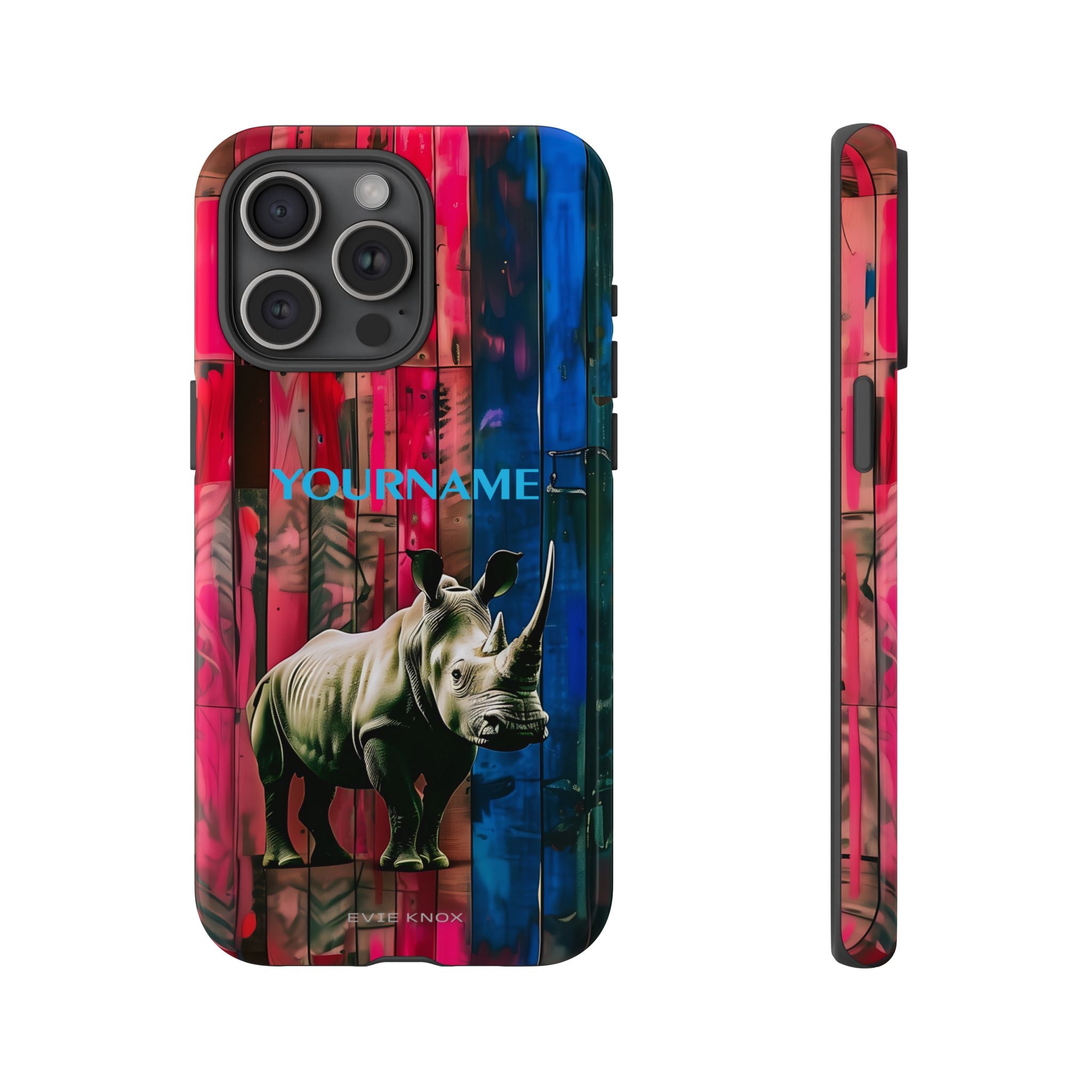 Rhinoceros Graphic Tough Phone Case — Personalized Protective Cover