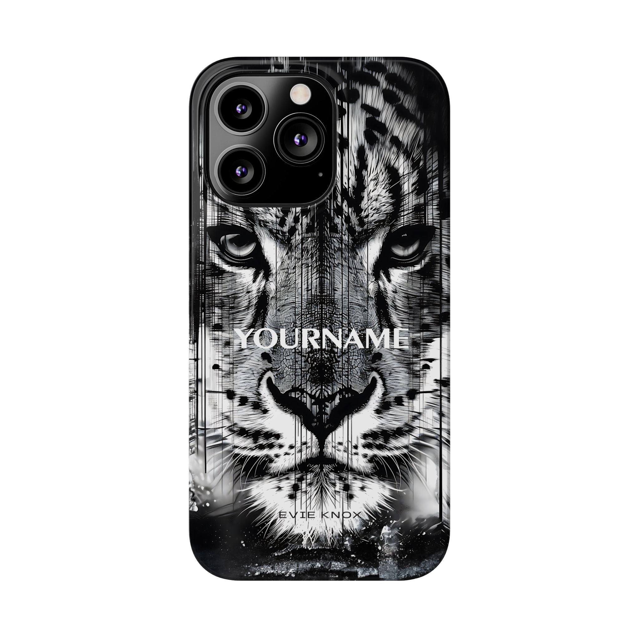 Siberian Tiger Face Slim iPhone Case — Black & White Protective Case