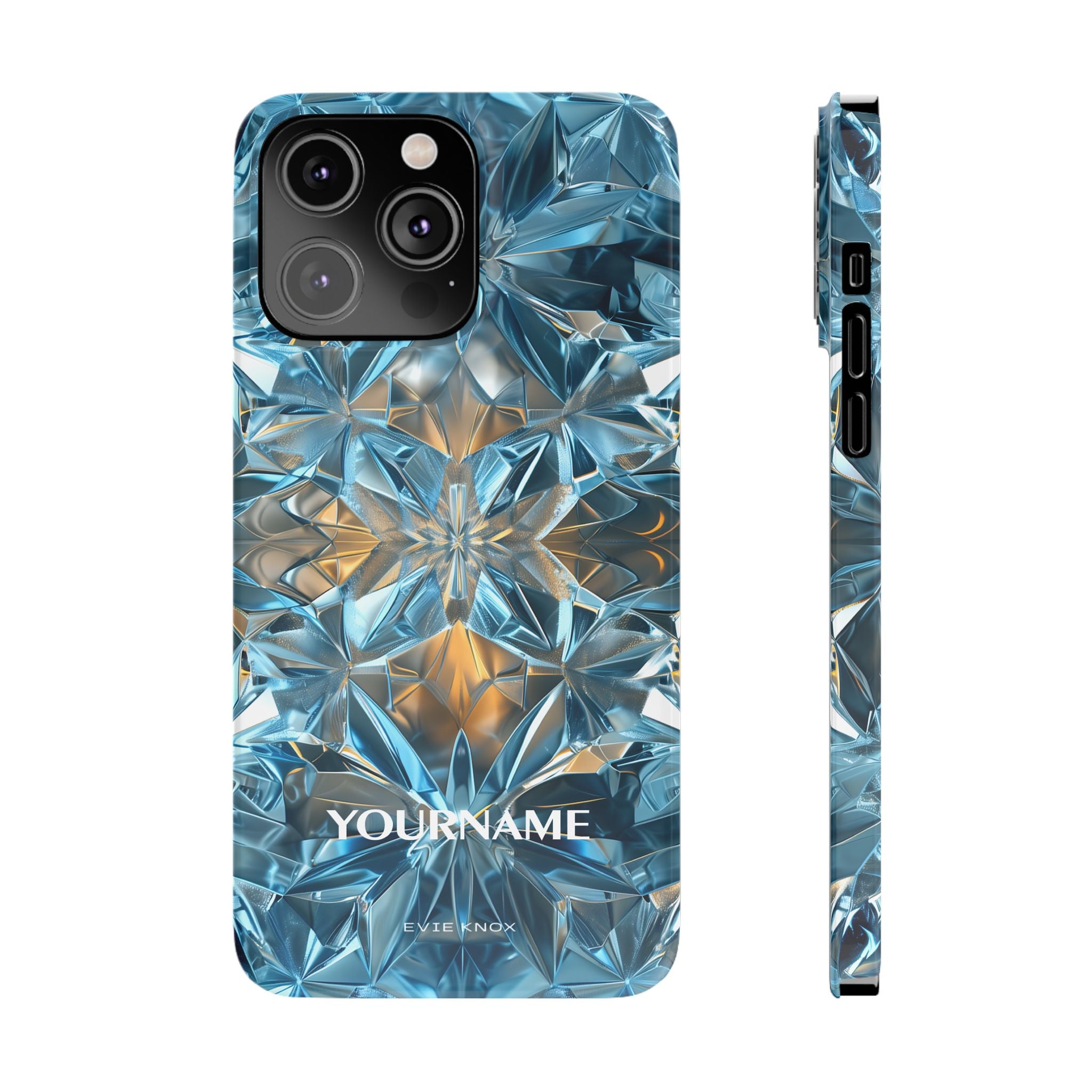 Blue Crystal Kaleidoscope Phone Case — Slim Protective iPhone Cover