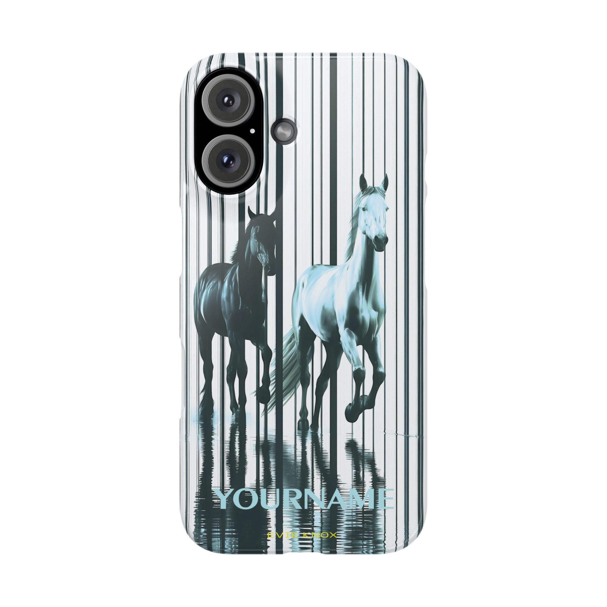 Stallion Mirage Slim iPhone Case – Galloping Horse Black & White Design