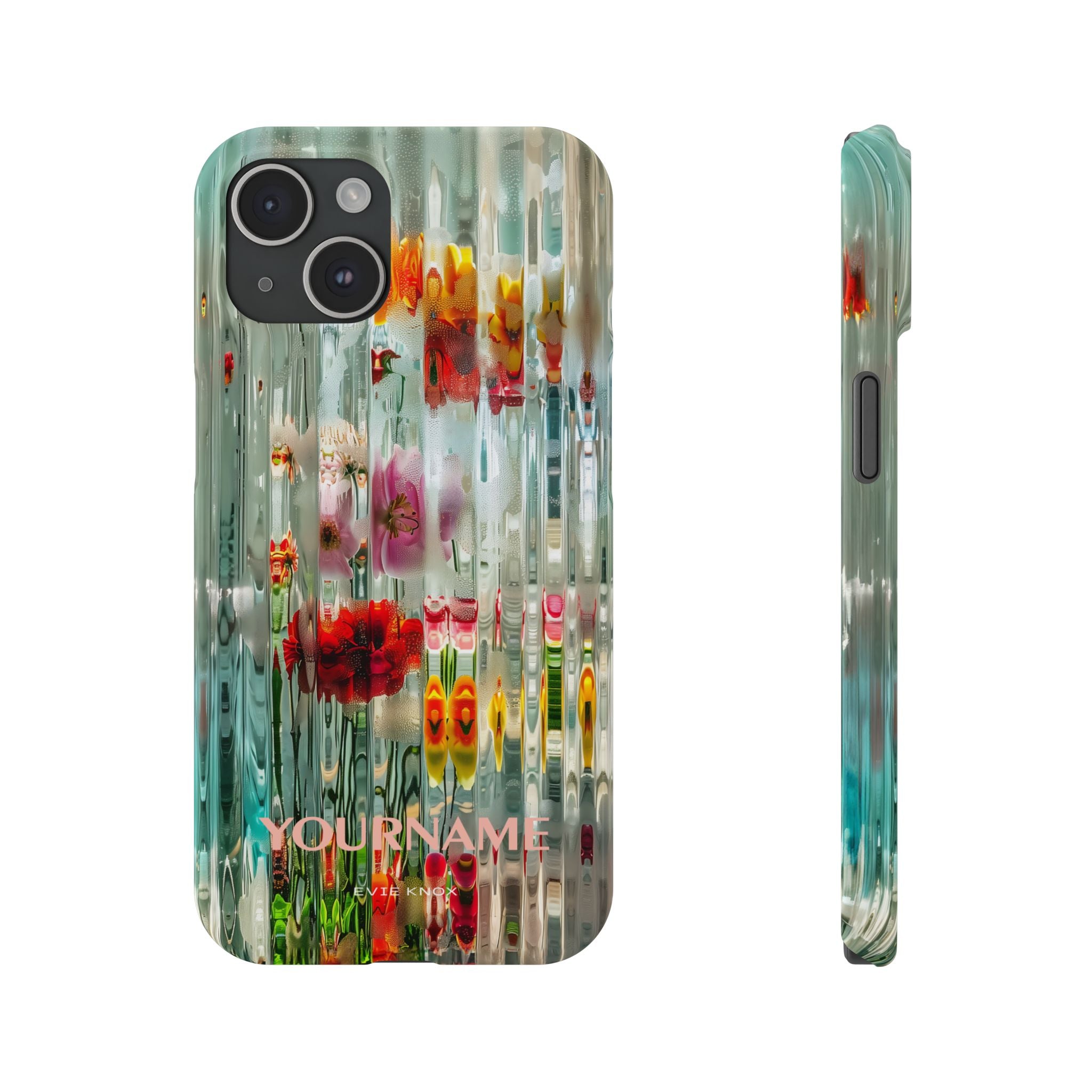 Abstract Floral Slim iPhone Case — Colorful Waterglass Pattern, Protective iPhone Cover