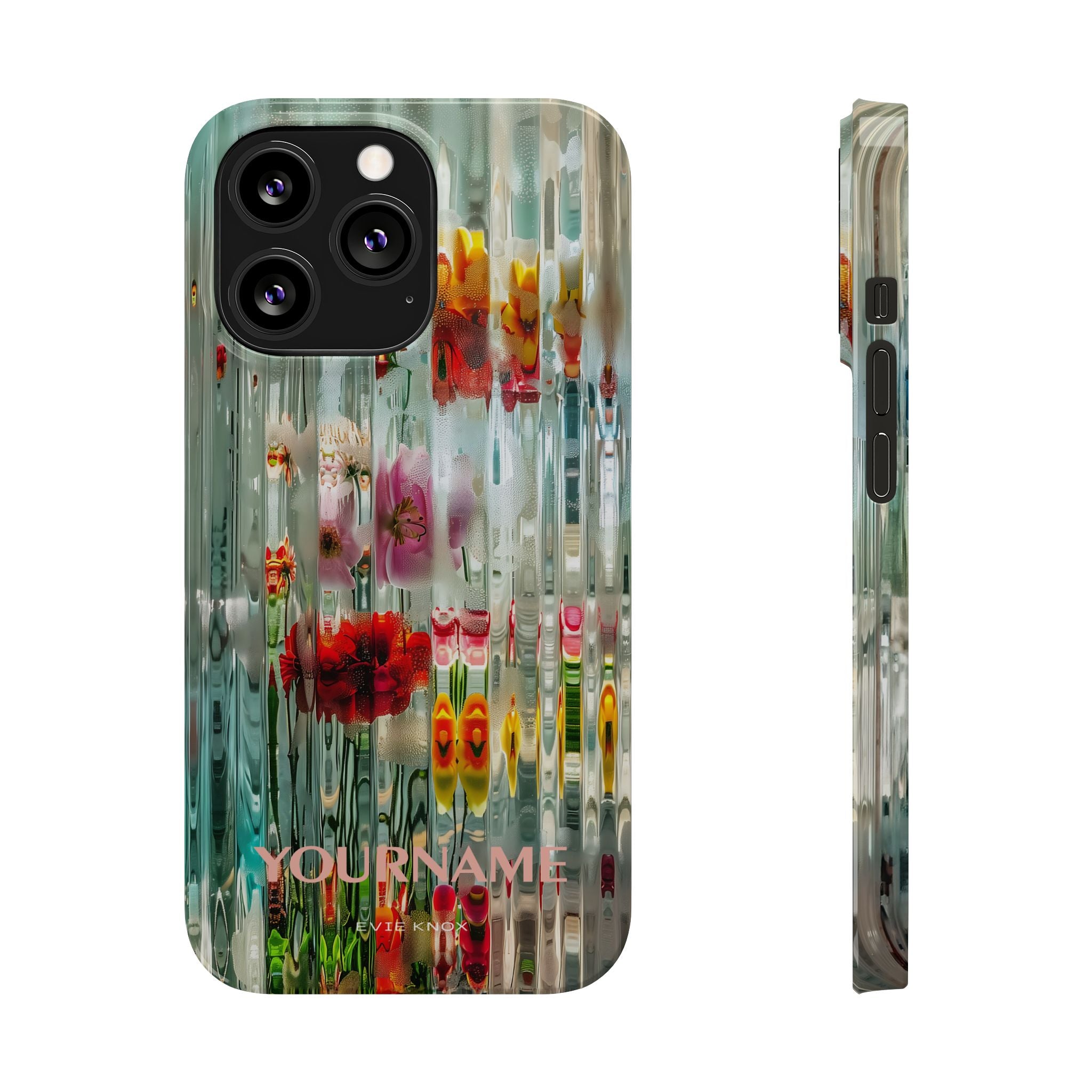 Abstract Floral Slim iPhone Case — Colorful Waterglass Pattern, Protective iPhone Cover