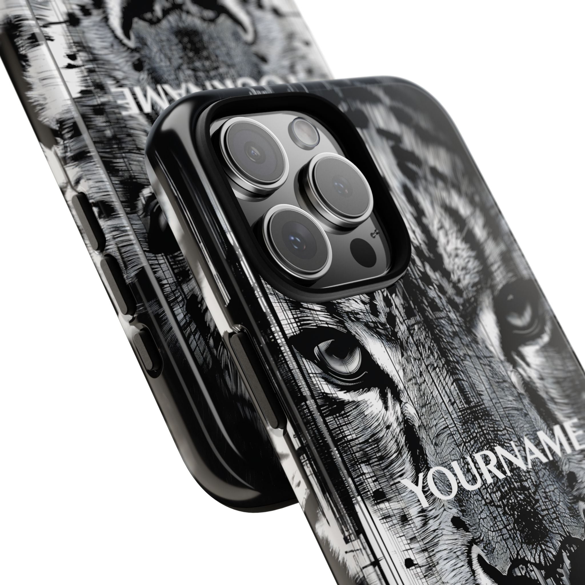 Siberian Tiger Face Tough iPhone Case — Black & White Protective Case