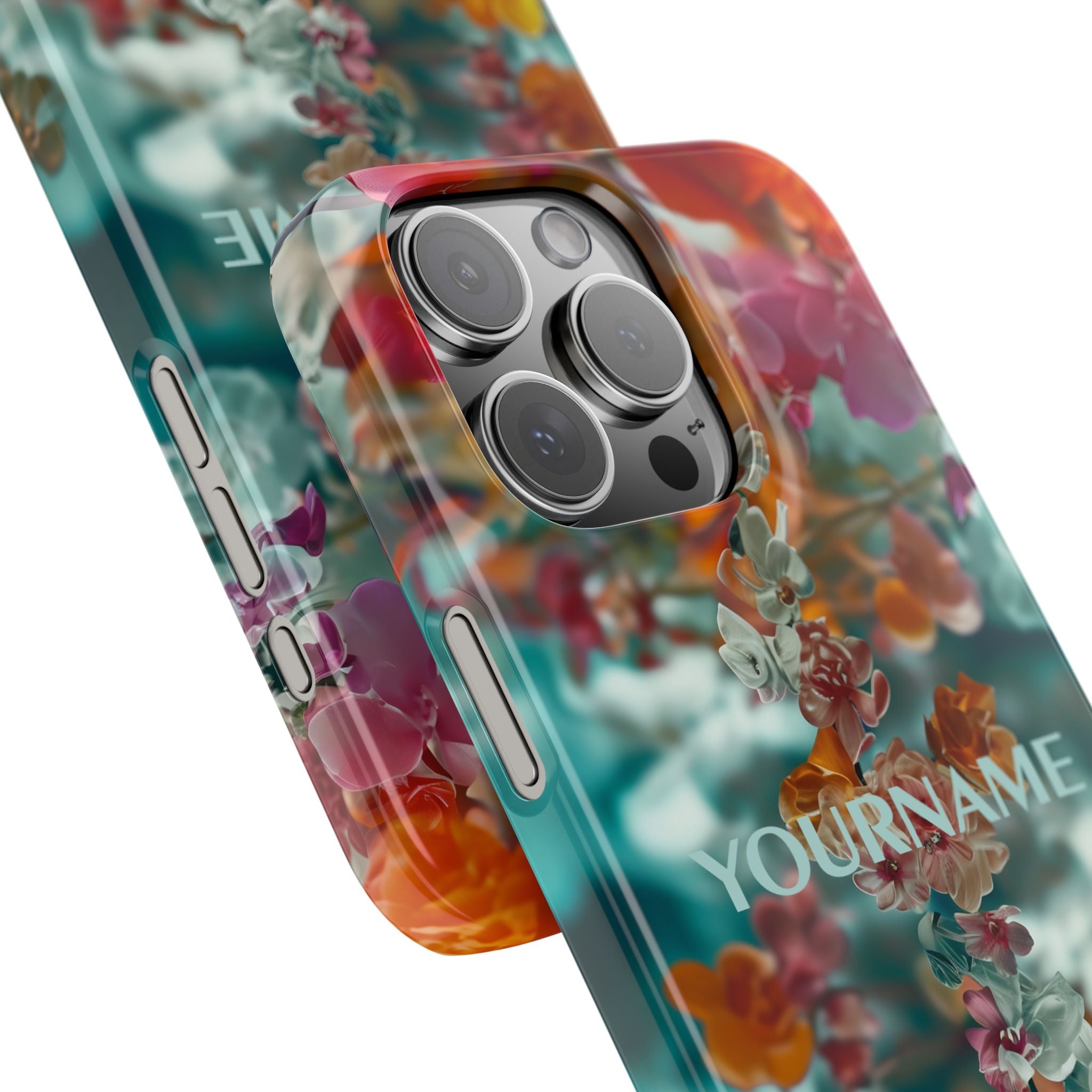 Floral Cascade Slim iPhone Case — Vibrant Tropical Blossom Design
