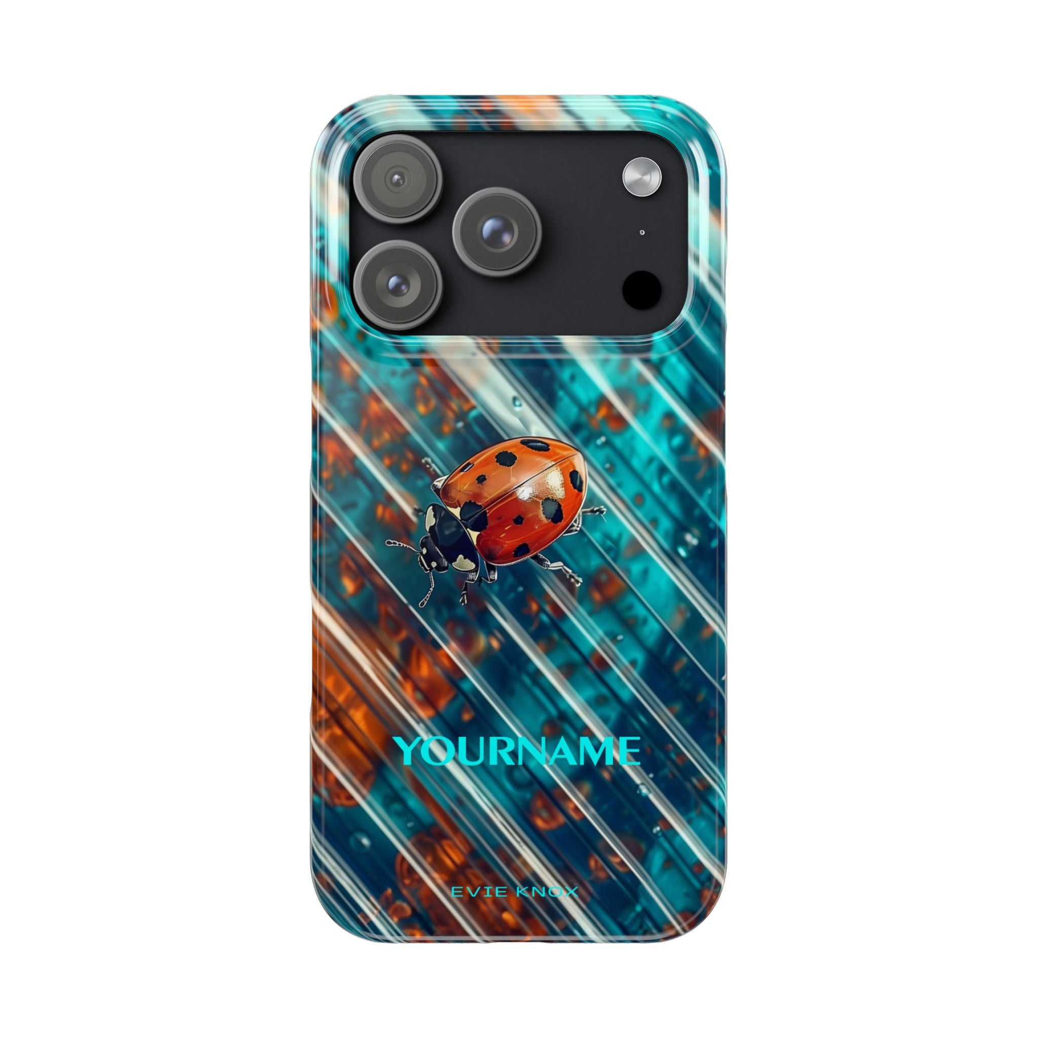 Little Lady Ladybug on Blue Protective Slim Phone Case