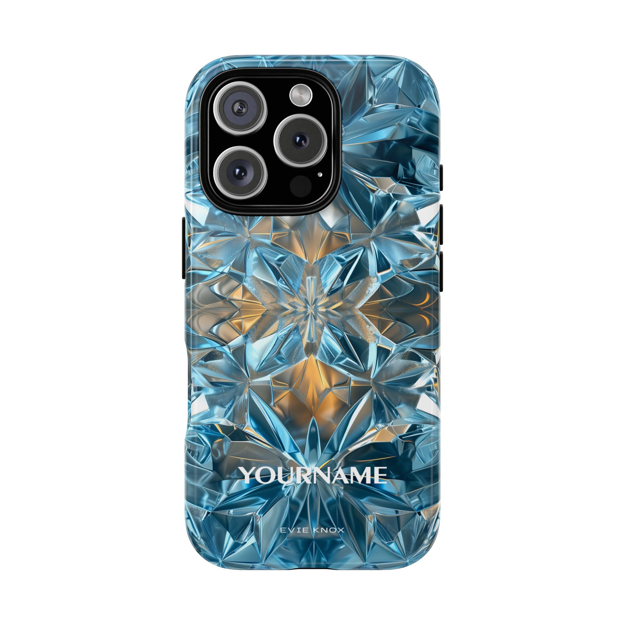 Blue Crystal Kaleidoscope Phone Case — Tough Protective iPhone Cover