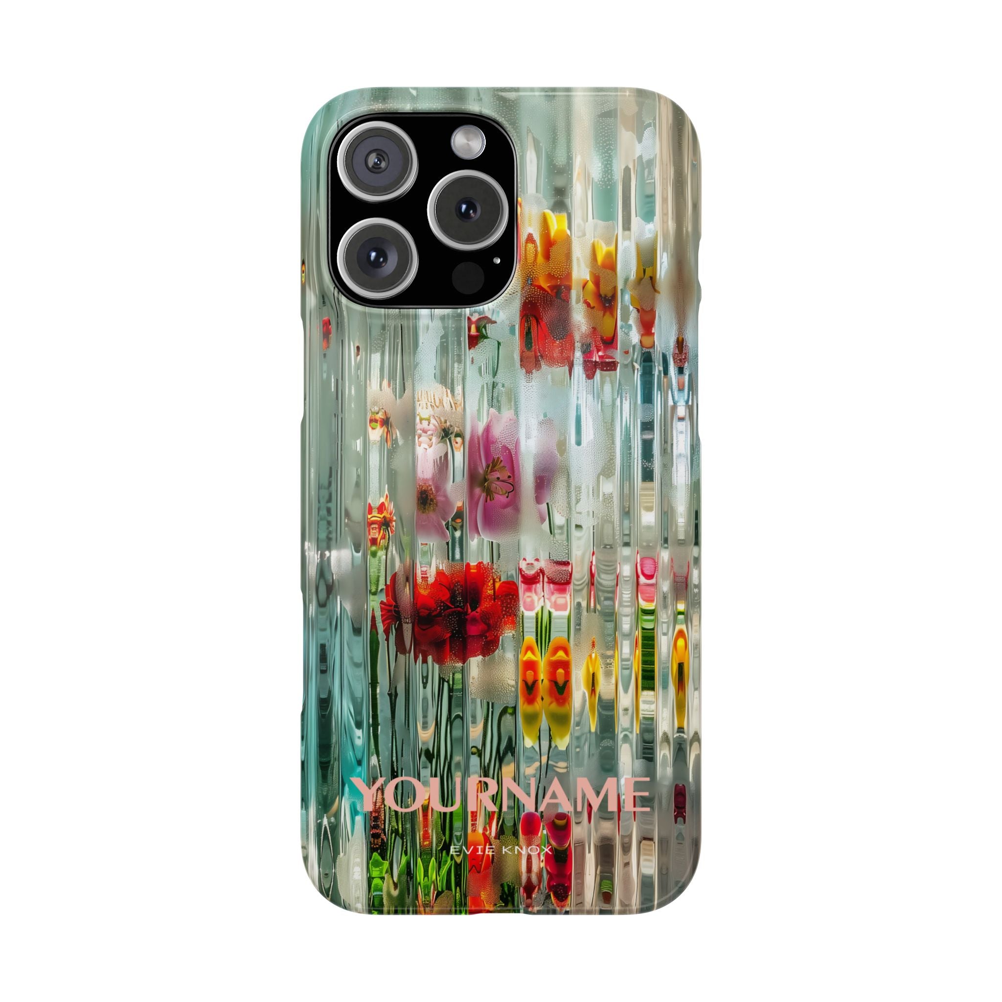 Abstract Floral Slim iPhone Case — Colorful Waterglass Pattern, Protective iPhone Cover