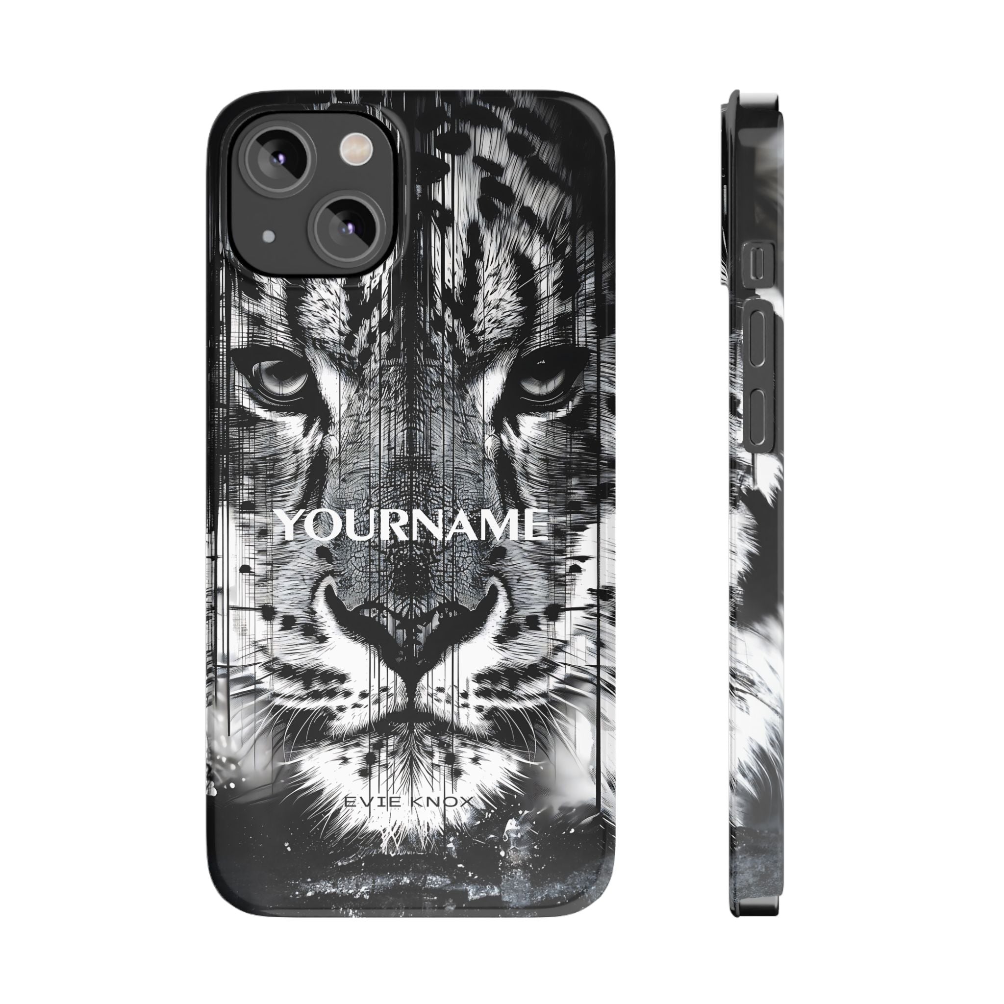 Siberian Tiger Face Slim iPhone Case — Black & White Protective Case