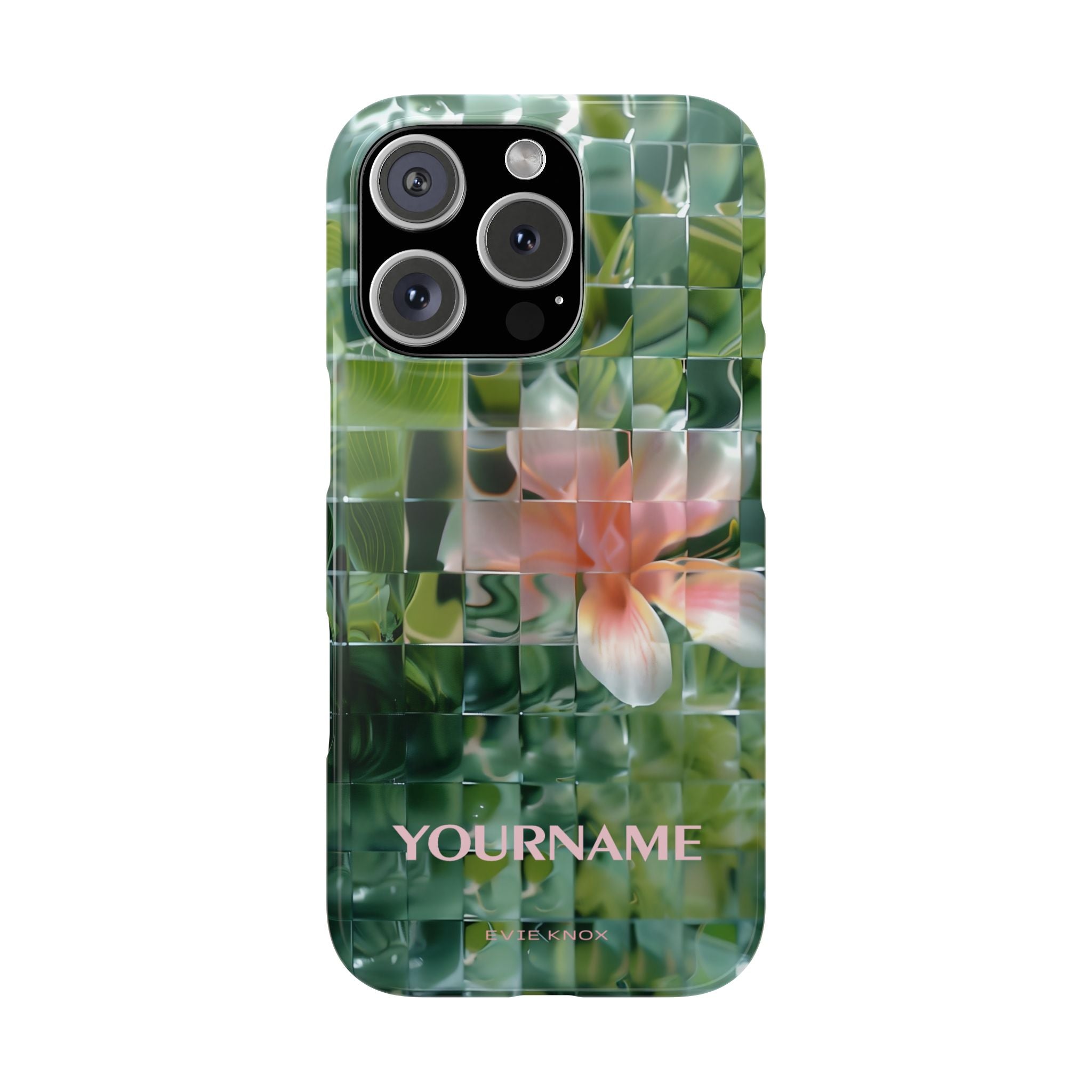 Tropical Mosaic Flower Slim iPhone Case - Personalizable Phone Case