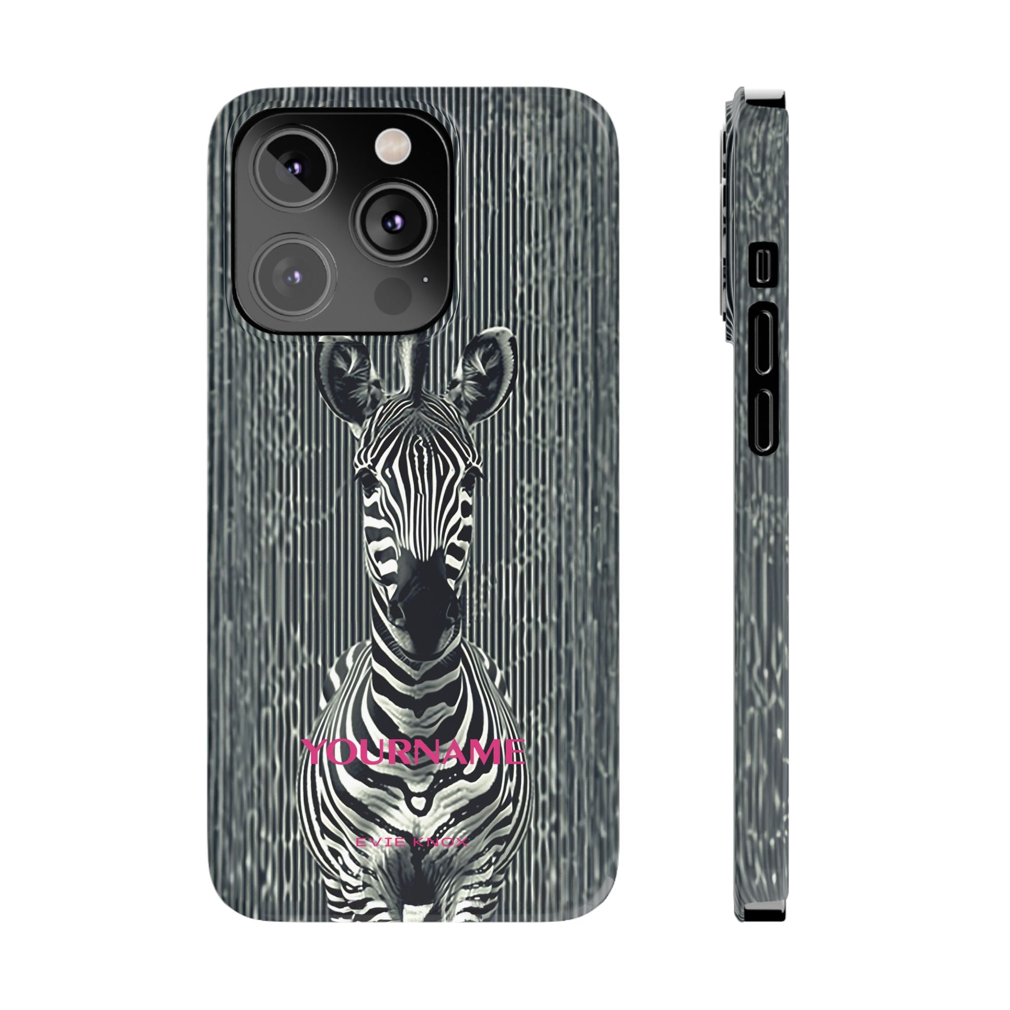 Zebra Stripe Slim Phone Case — Personalizable Safari Art