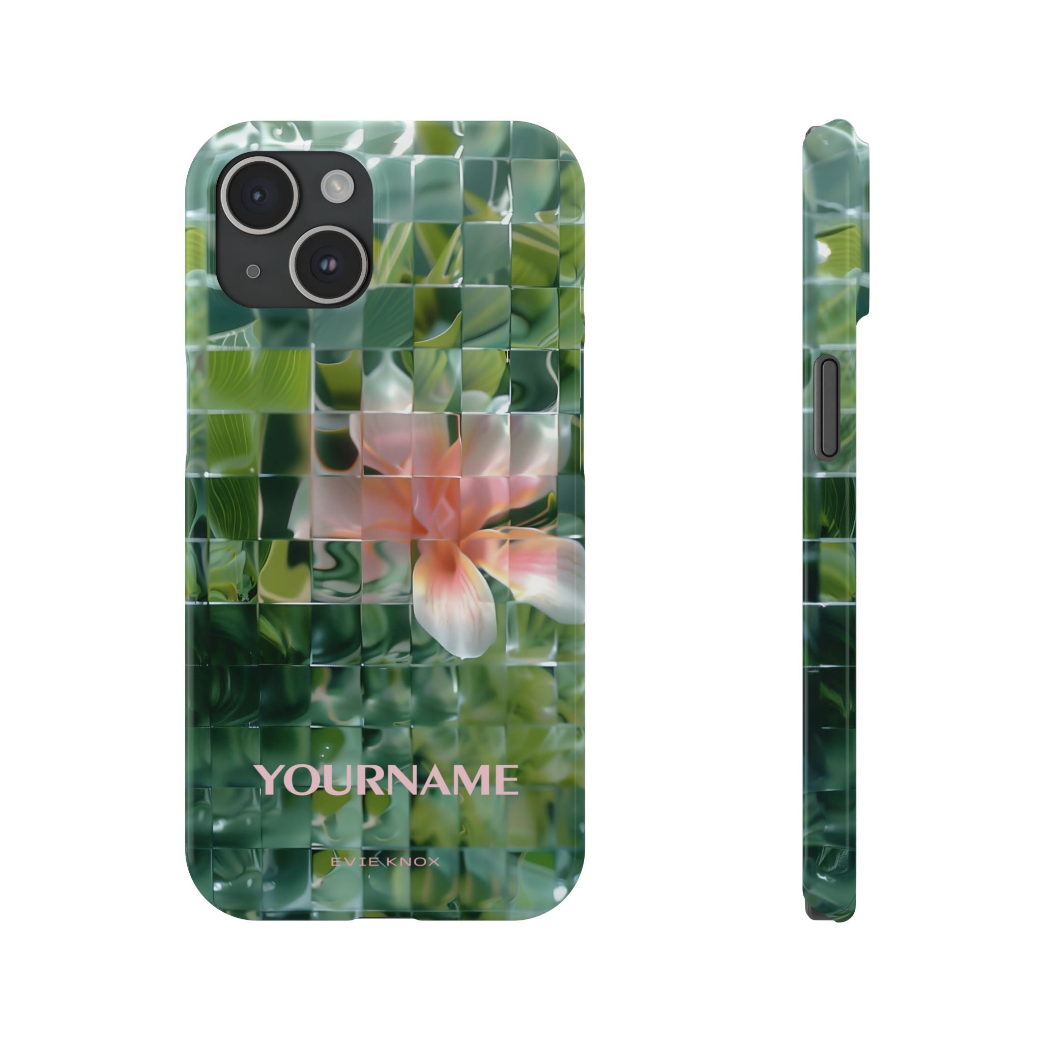 Tropical Mosaic Flower Slim iPhone Case - Personalizable Phone Case