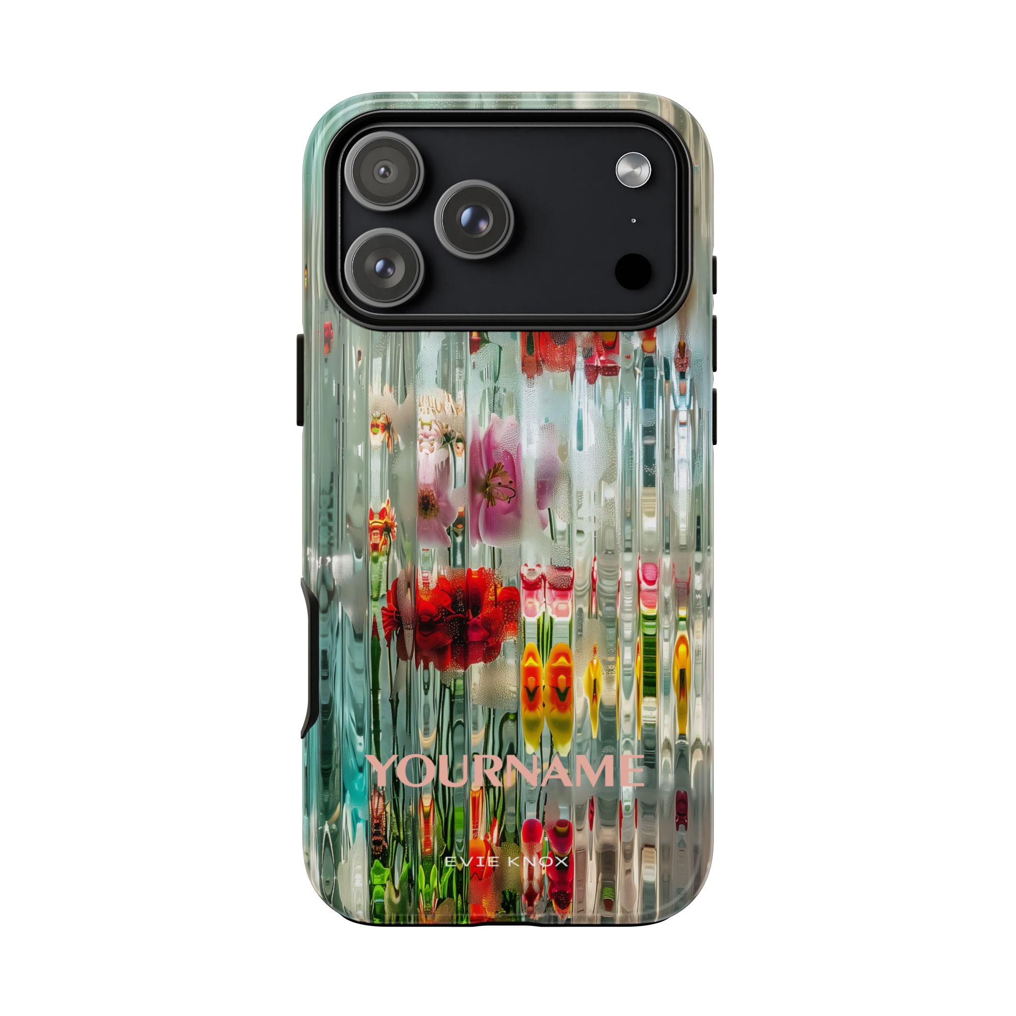 Abstract Floral Tough iPhone Case — Colorful Waterglass Pattern, Protective iPhone Cover