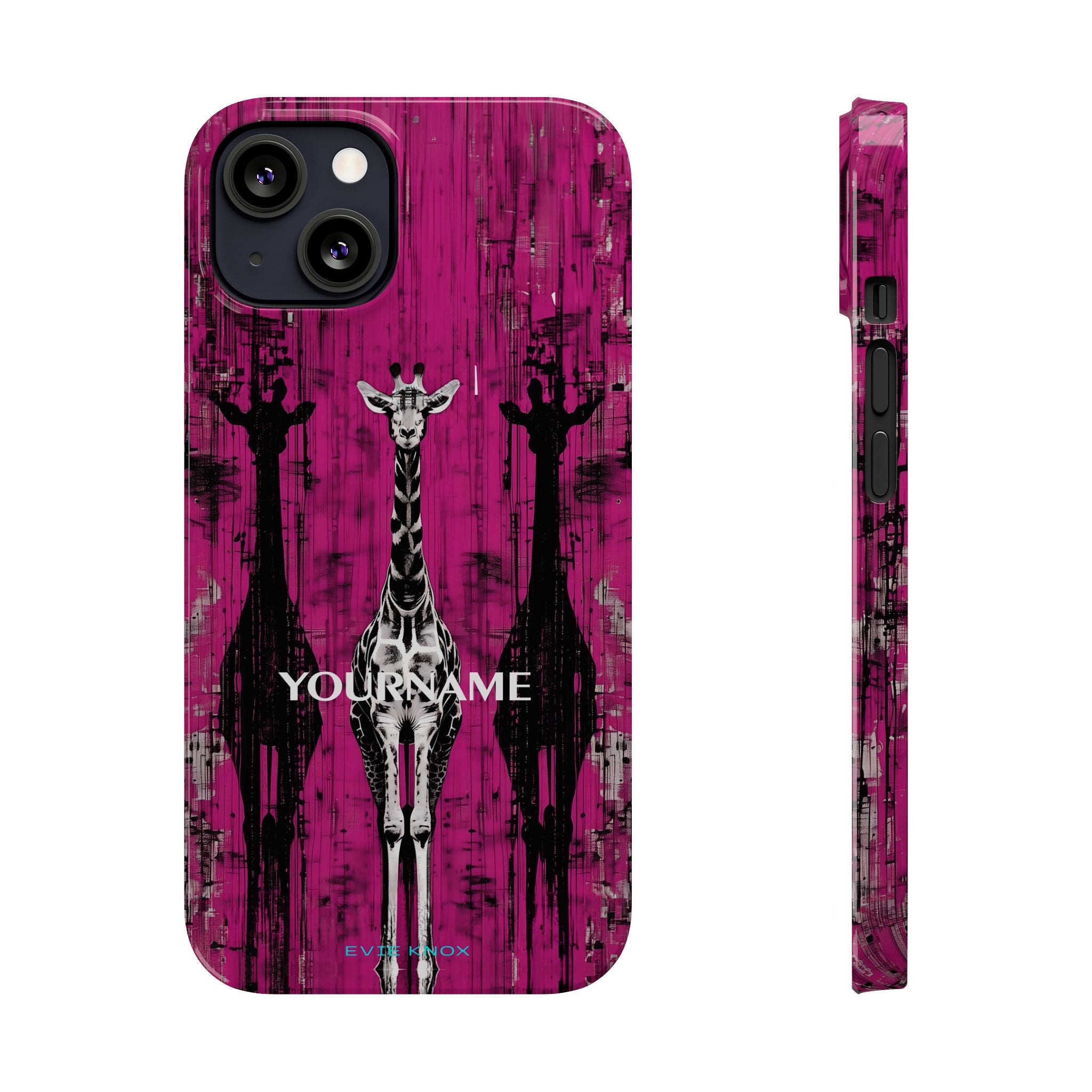 Giraffes on Berry iPhone Slim Case — Personalizable Full‑Wrap Protection