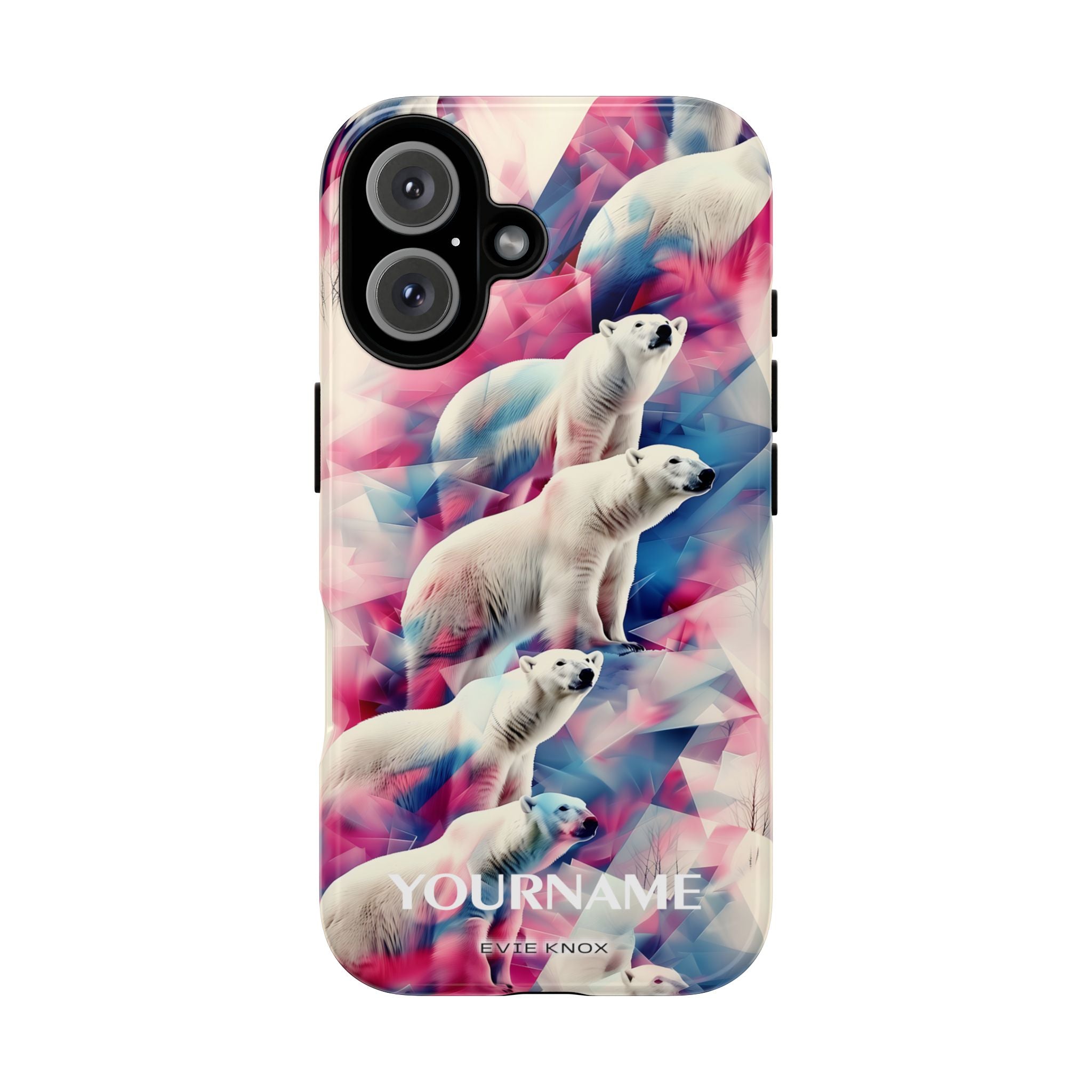Polar Bear Prism Phone Case — Personalized Tough Case