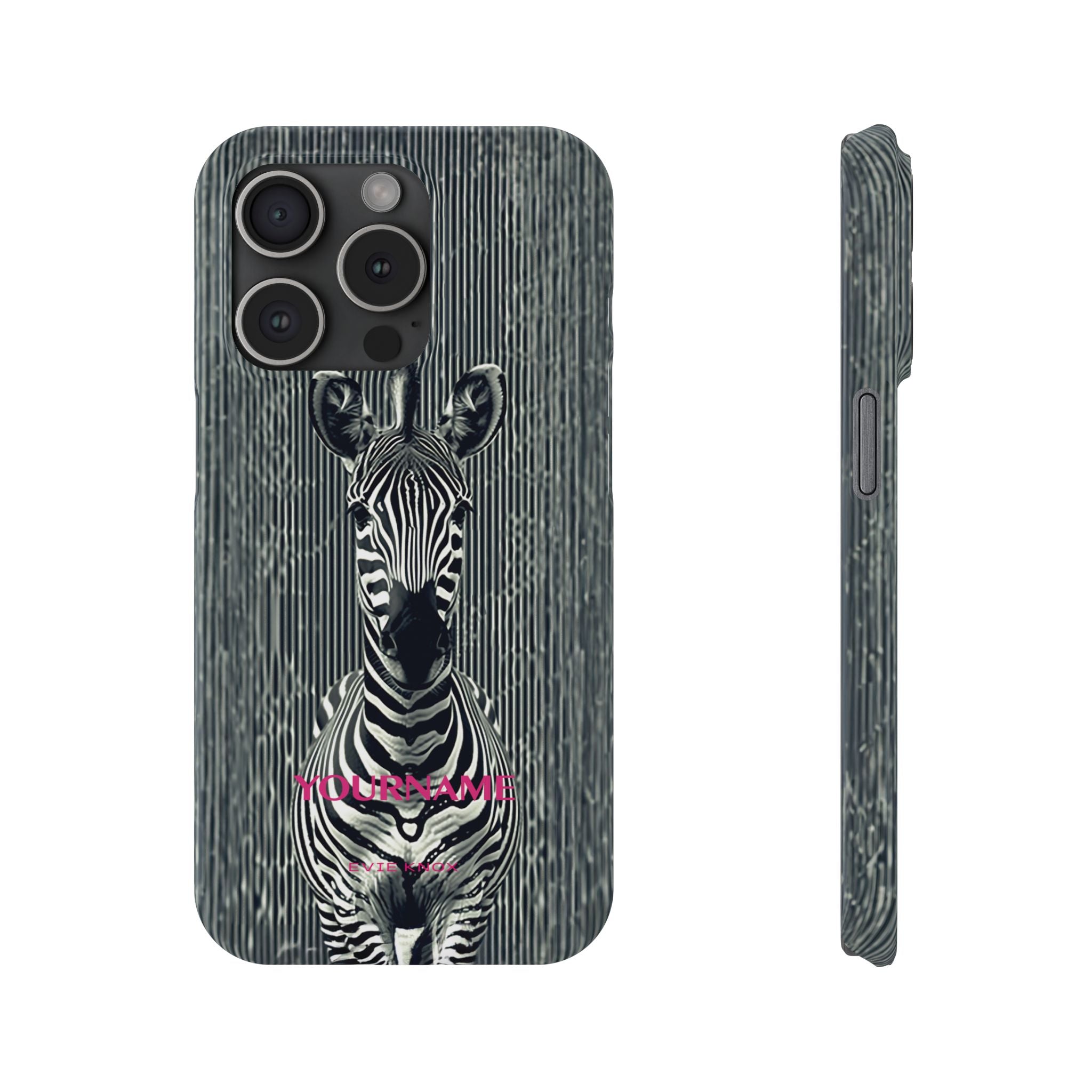 Zebra Stripe Slim Phone Case — Personalizable Safari Art