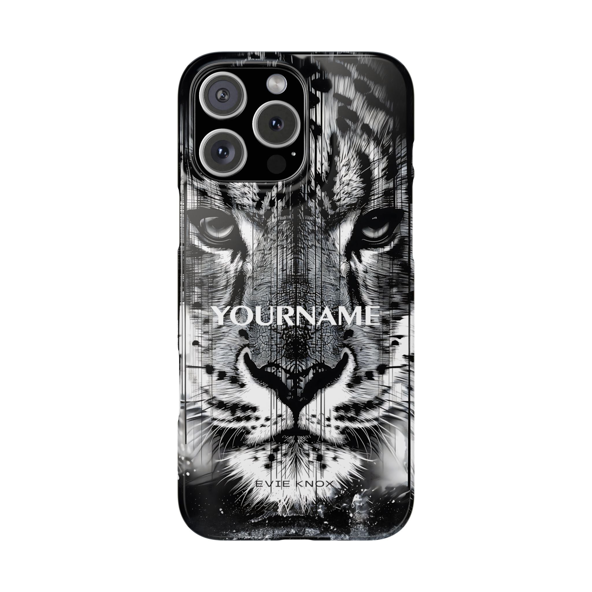 Siberian Tiger Face Slim iPhone Case — Black & White Protective Case