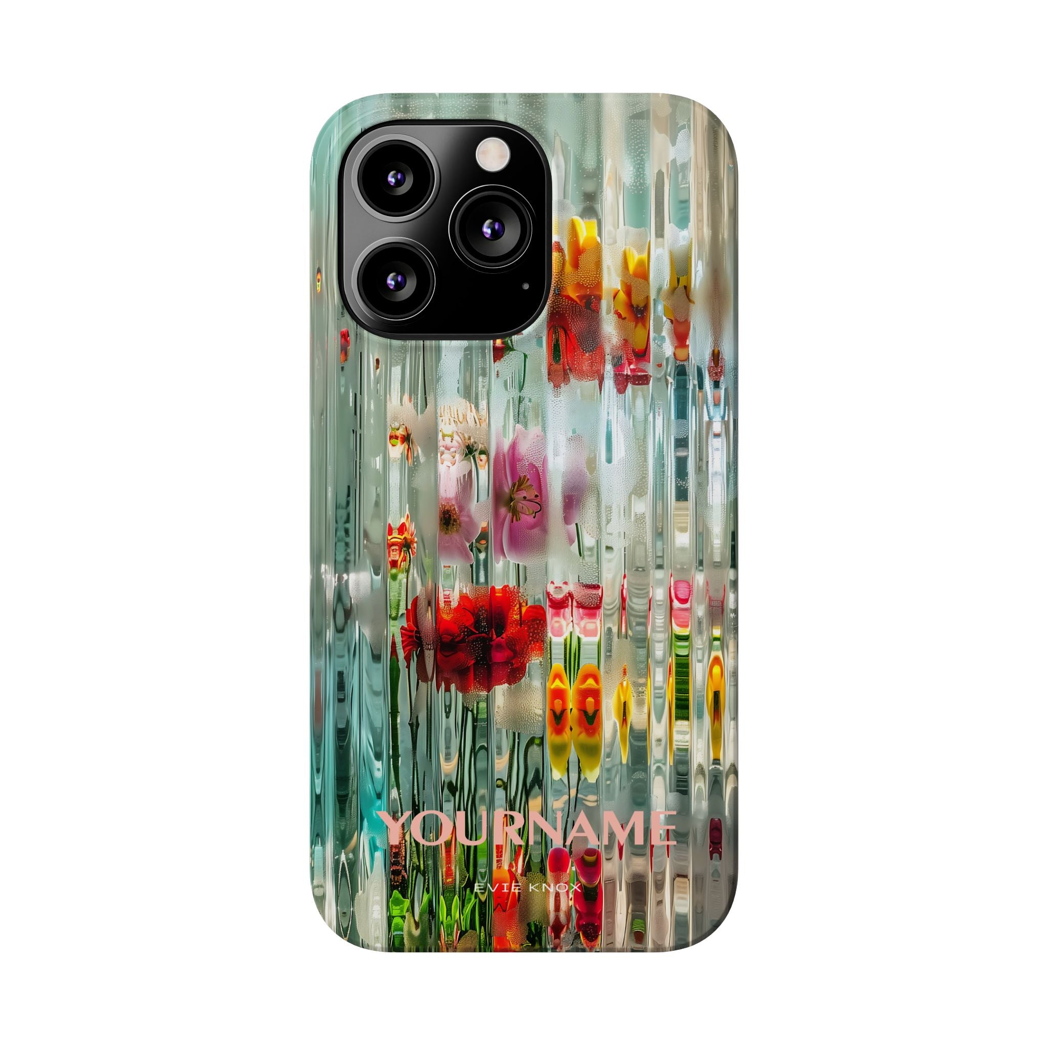 Abstract Floral Slim iPhone Case — Colorful Waterglass Pattern, Protective iPhone Cover