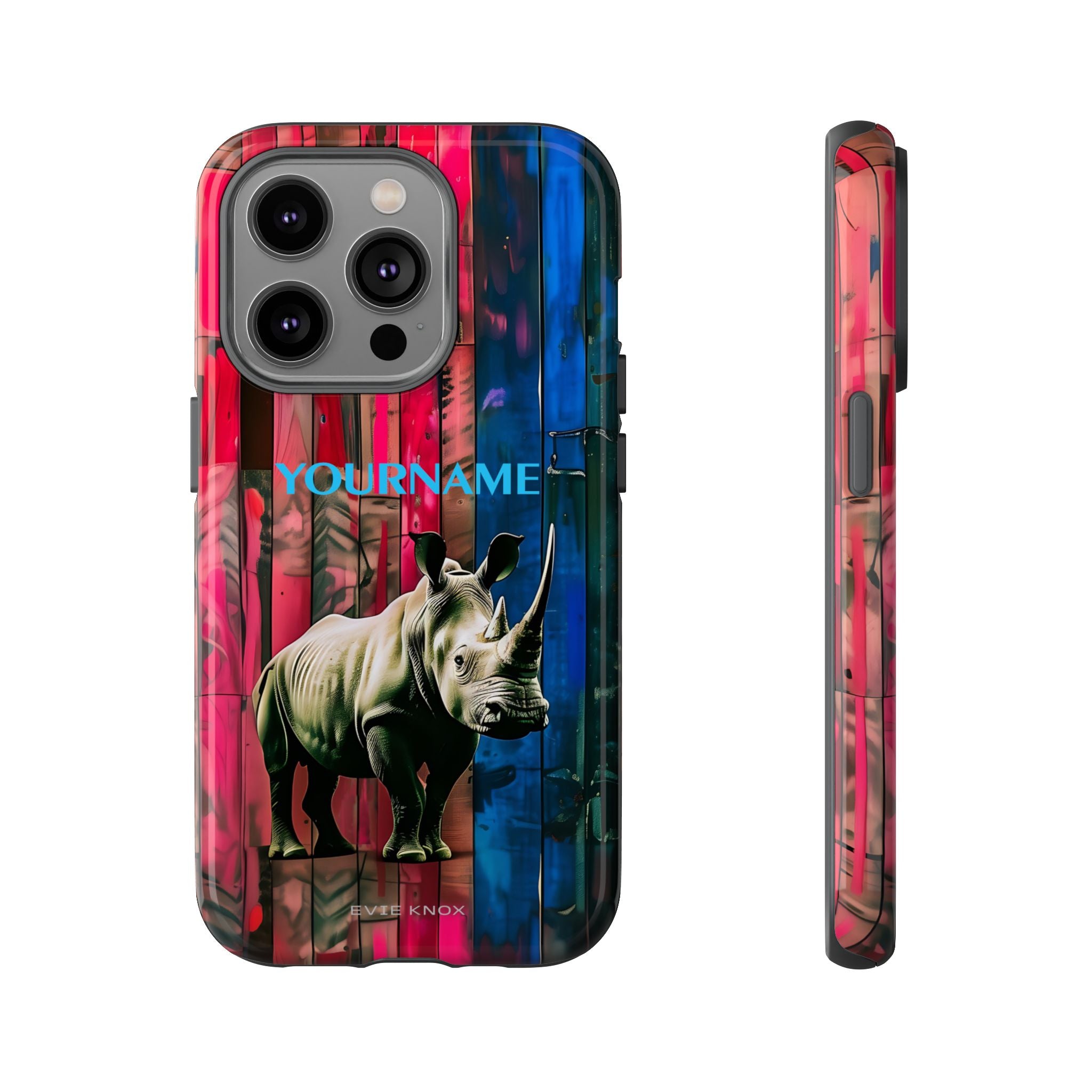 Rhinoceros Graphic Tough Phone Case — Personalized Protective Cover