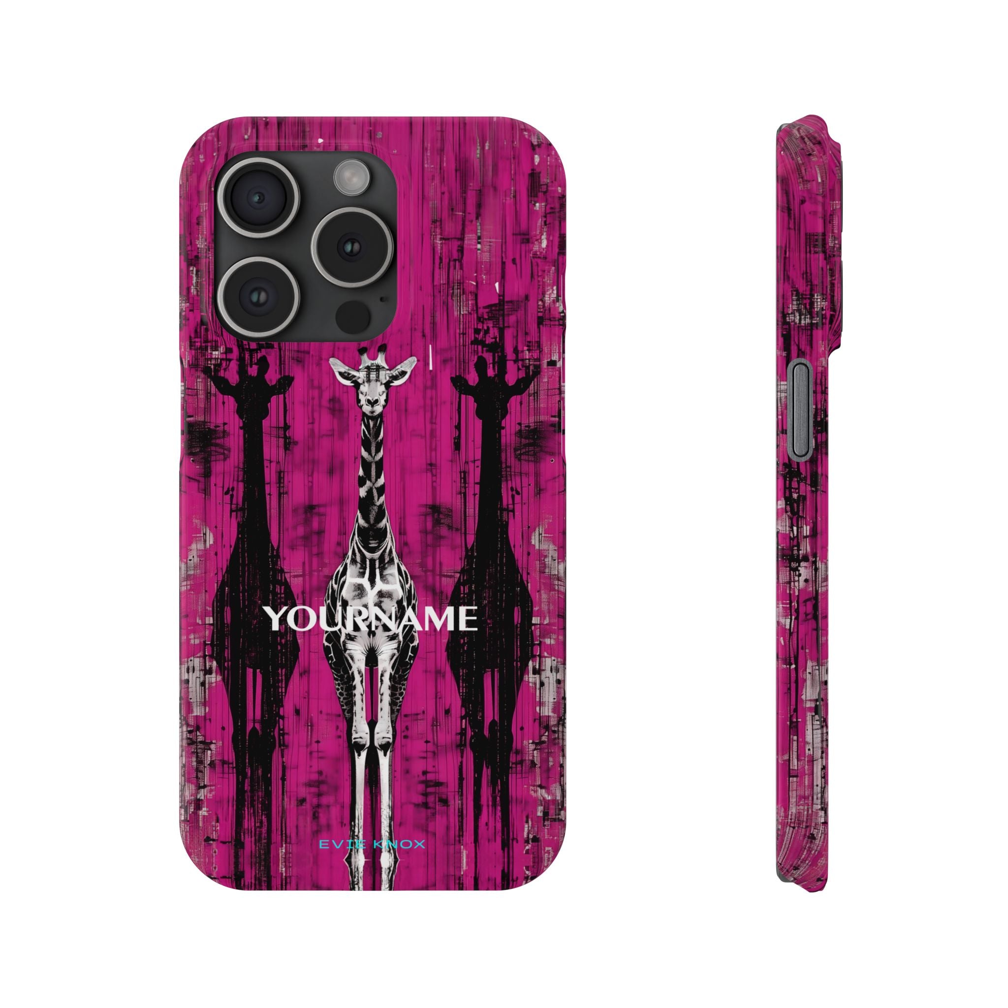 Giraffes on Berry iPhone Slim Case — Personalizable Full‑Wrap Protection