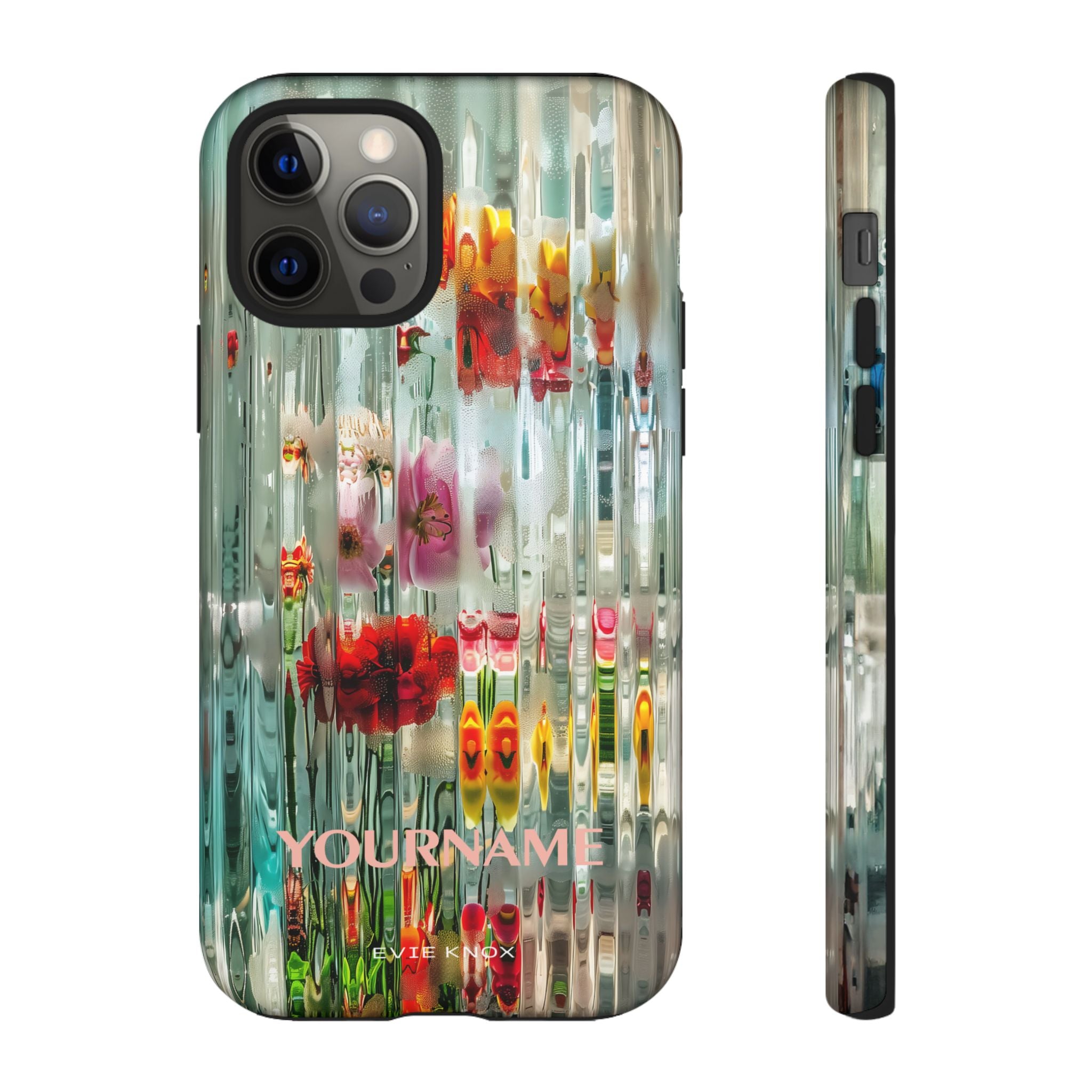 Abstract Floral Tough iPhone Case — Colorful Waterglass Pattern, Protective iPhone Cover