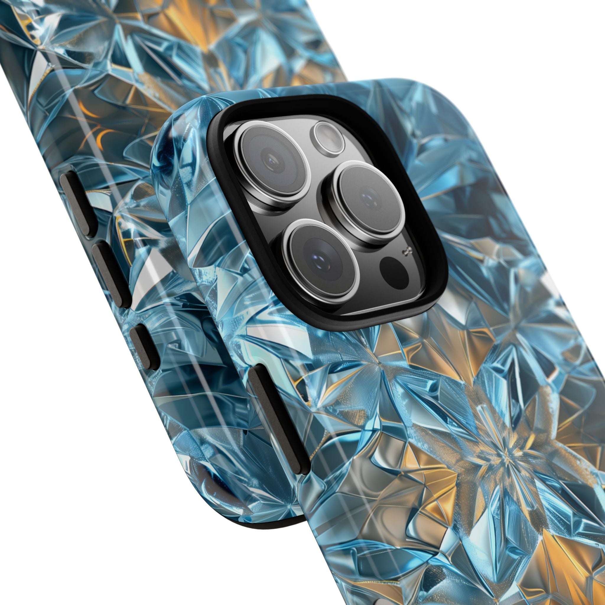 Blue Crystal Kaleidoscope Phone Case — Tough Protective iPhone Cover