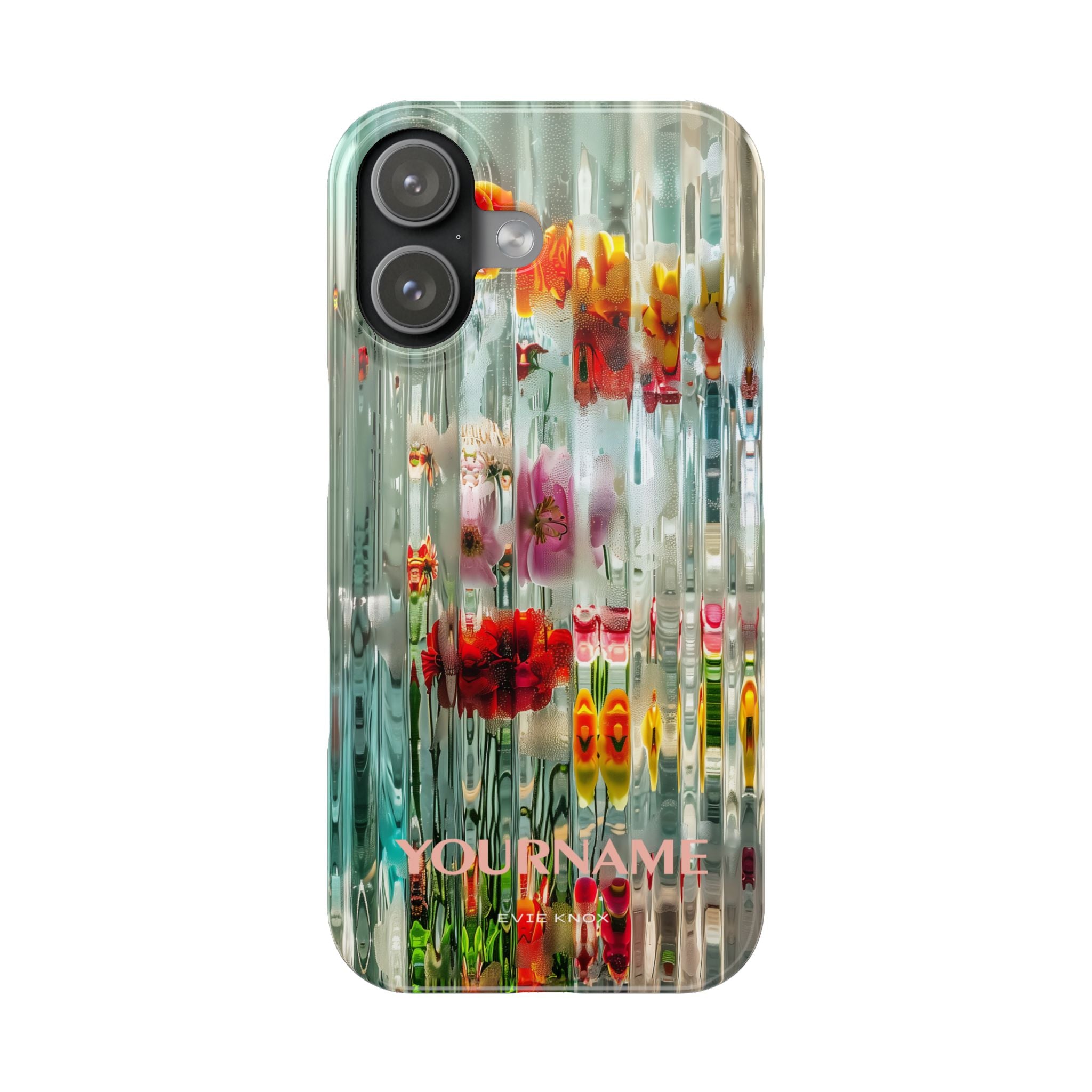 Abstract Floral Slim iPhone Case — Colorful Waterglass Pattern, Protective iPhone Cover