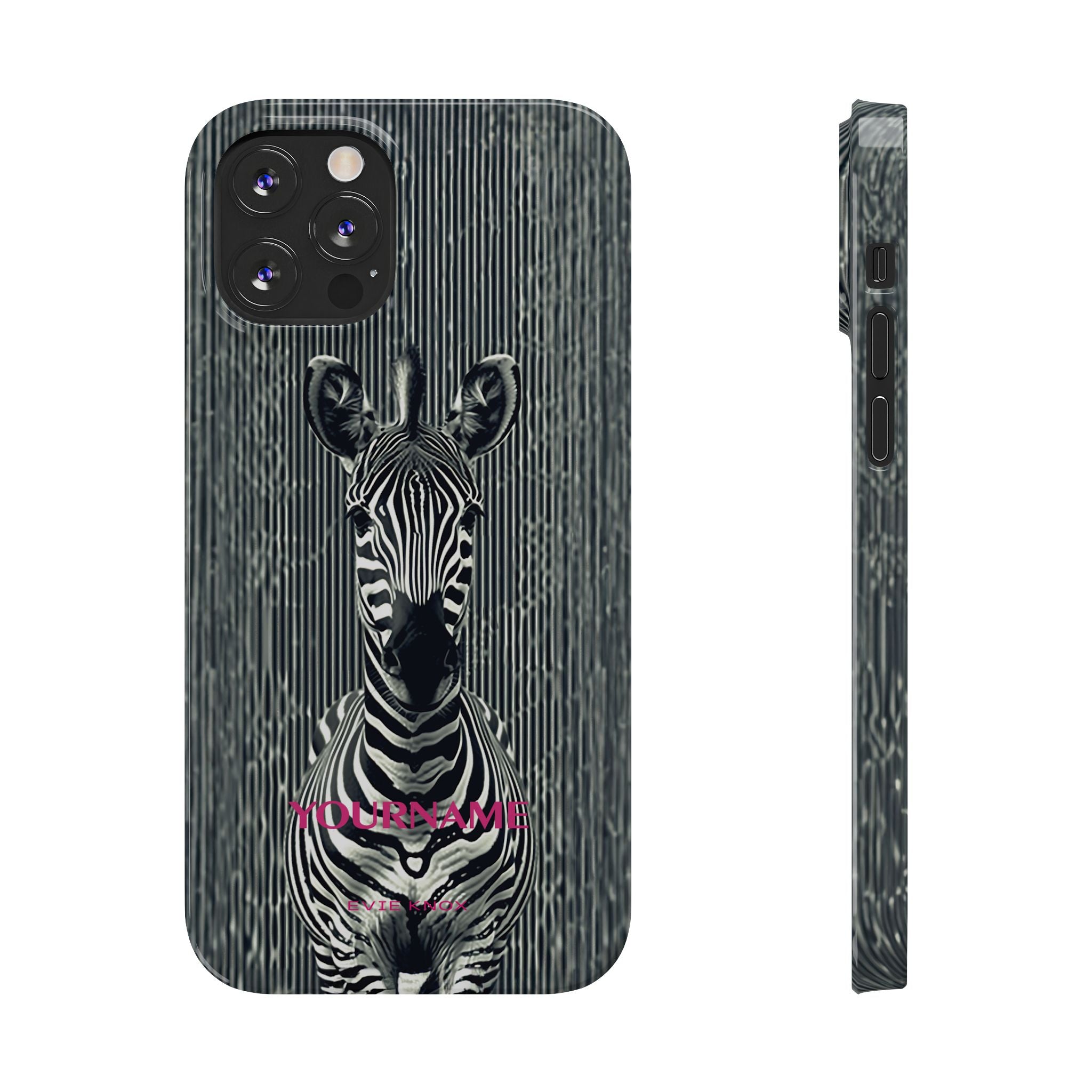Zebra Stripe Slim Phone Case — Personalizable Safari Art