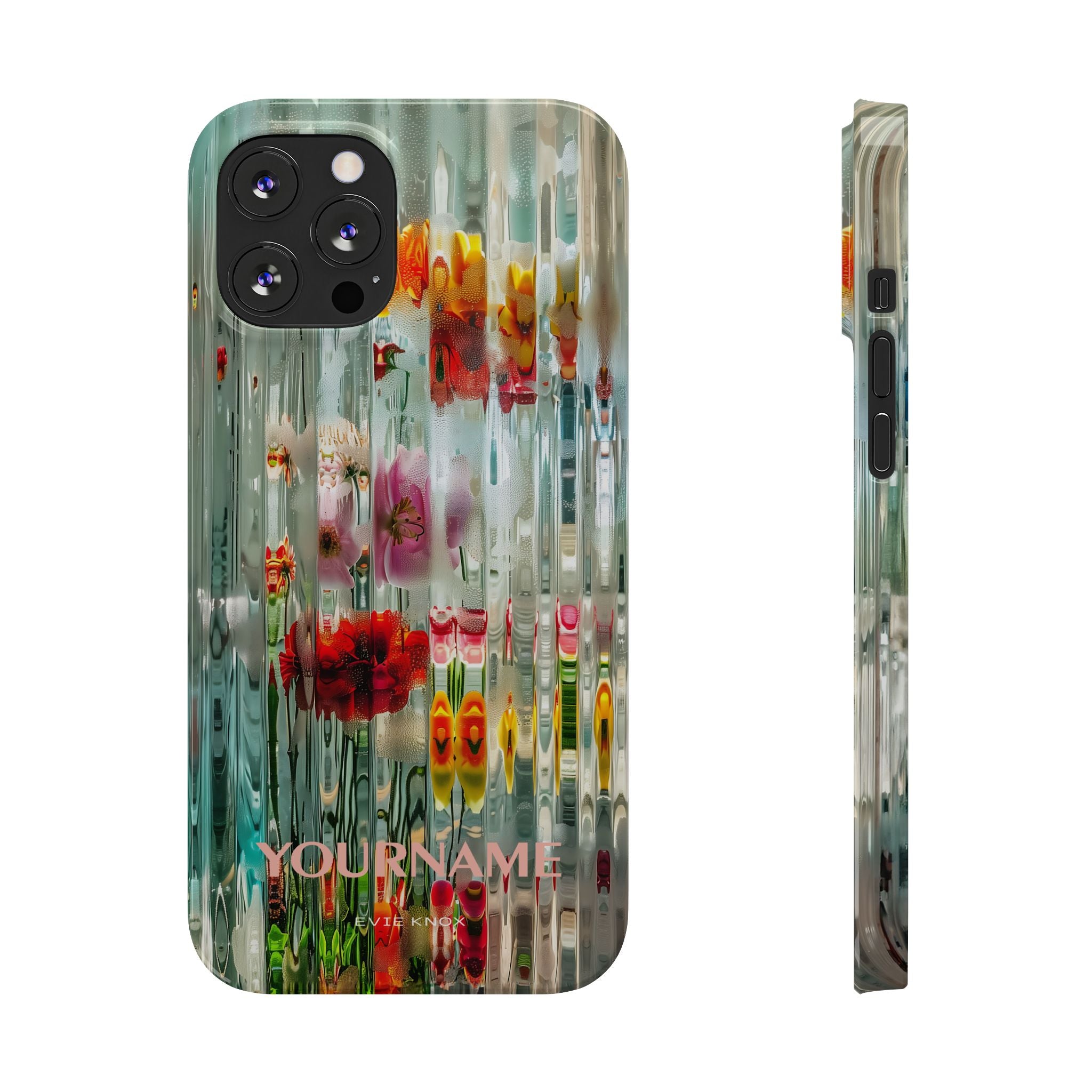 Abstract Floral Slim iPhone Case — Colorful Waterglass Pattern, Protective iPhone Cover