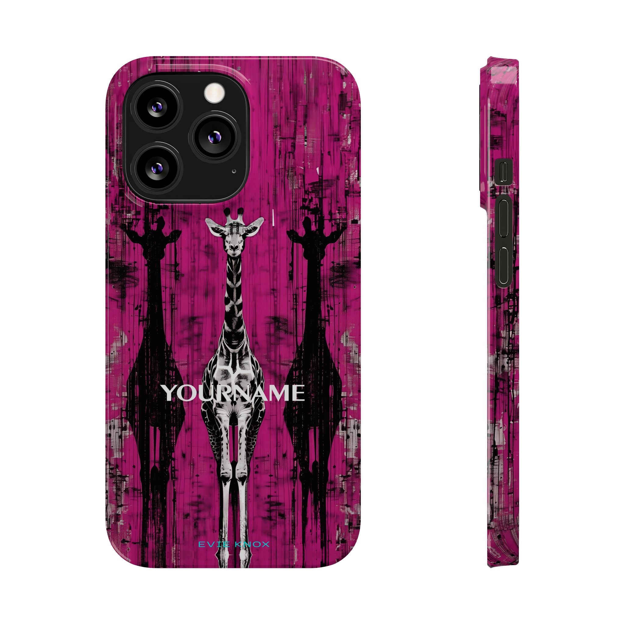 Giraffes on Berry iPhone Slim Case — Personalizable Full‑Wrap Protection