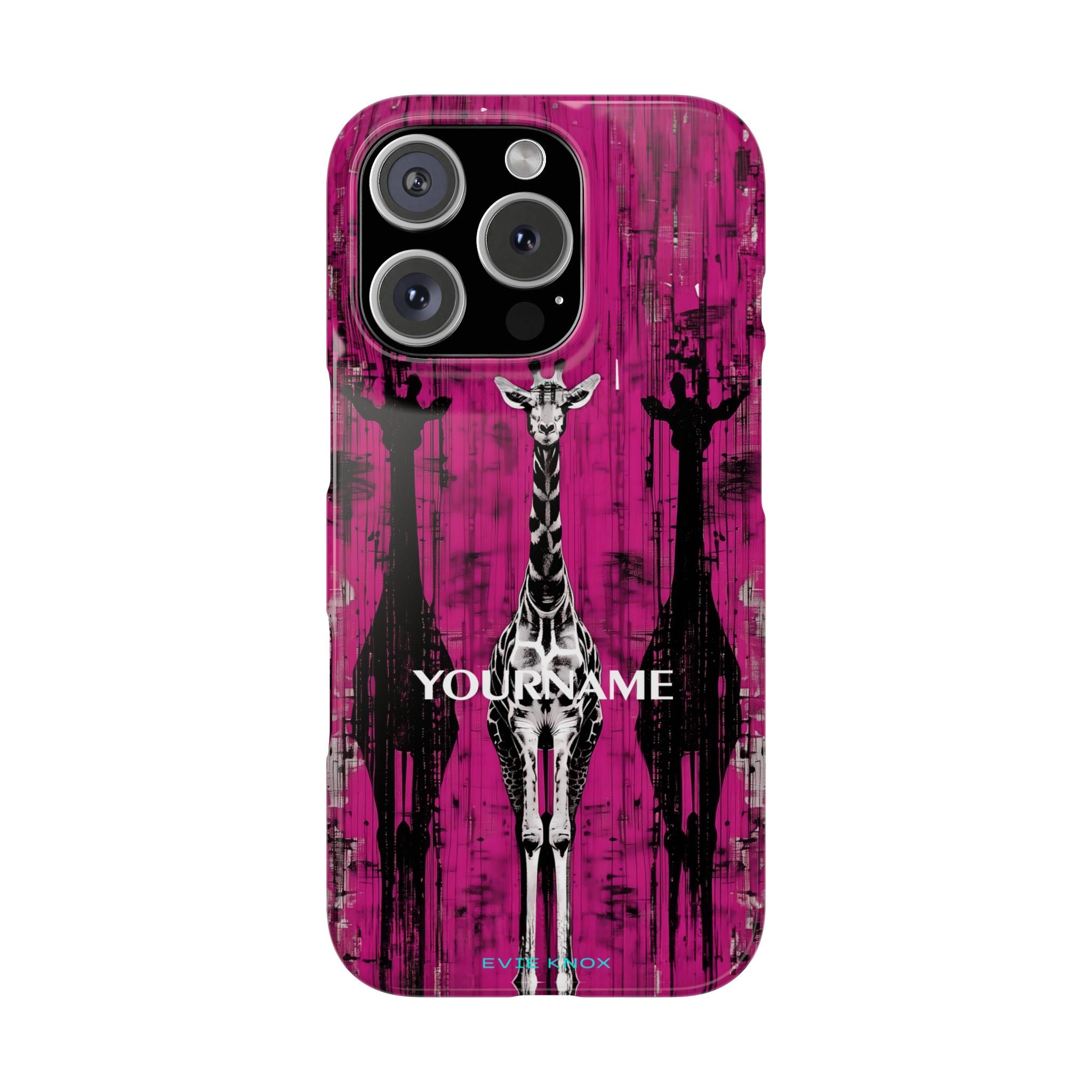 Giraffes on Berry iPhone Slim Case — Personalizable Full‑Wrap Protection