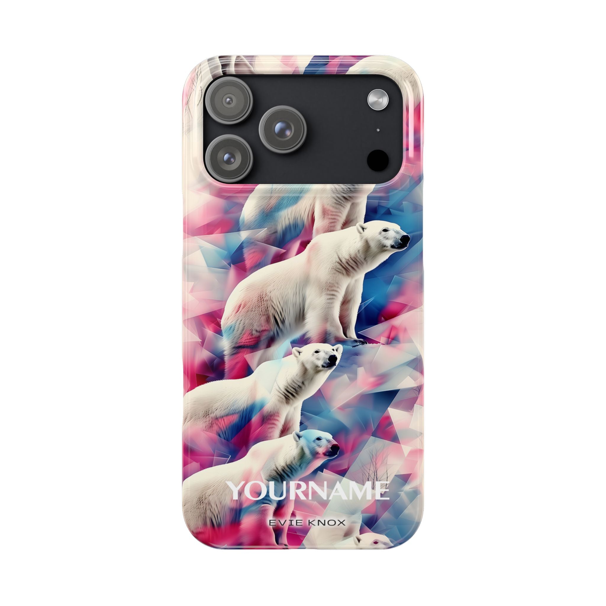 Polar Bear Prism Slim Phone Case — Colorful Personalizable Arctic Design
