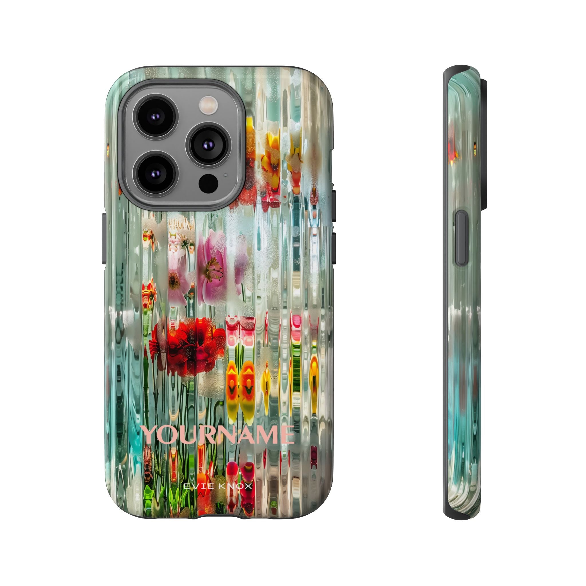 Abstract Floral Tough iPhone Case — Colorful Waterglass Pattern, Protective iPhone Cover