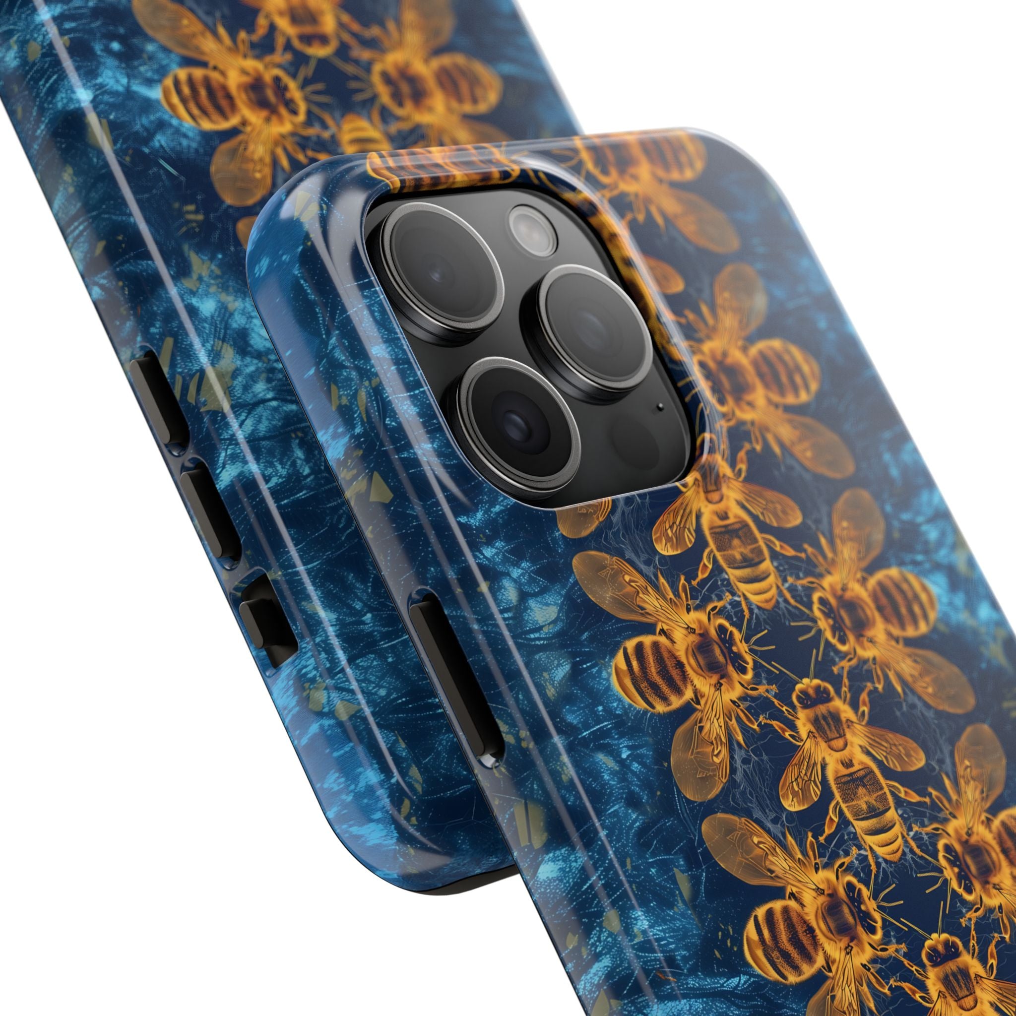 Bees On Blue iPhone Case