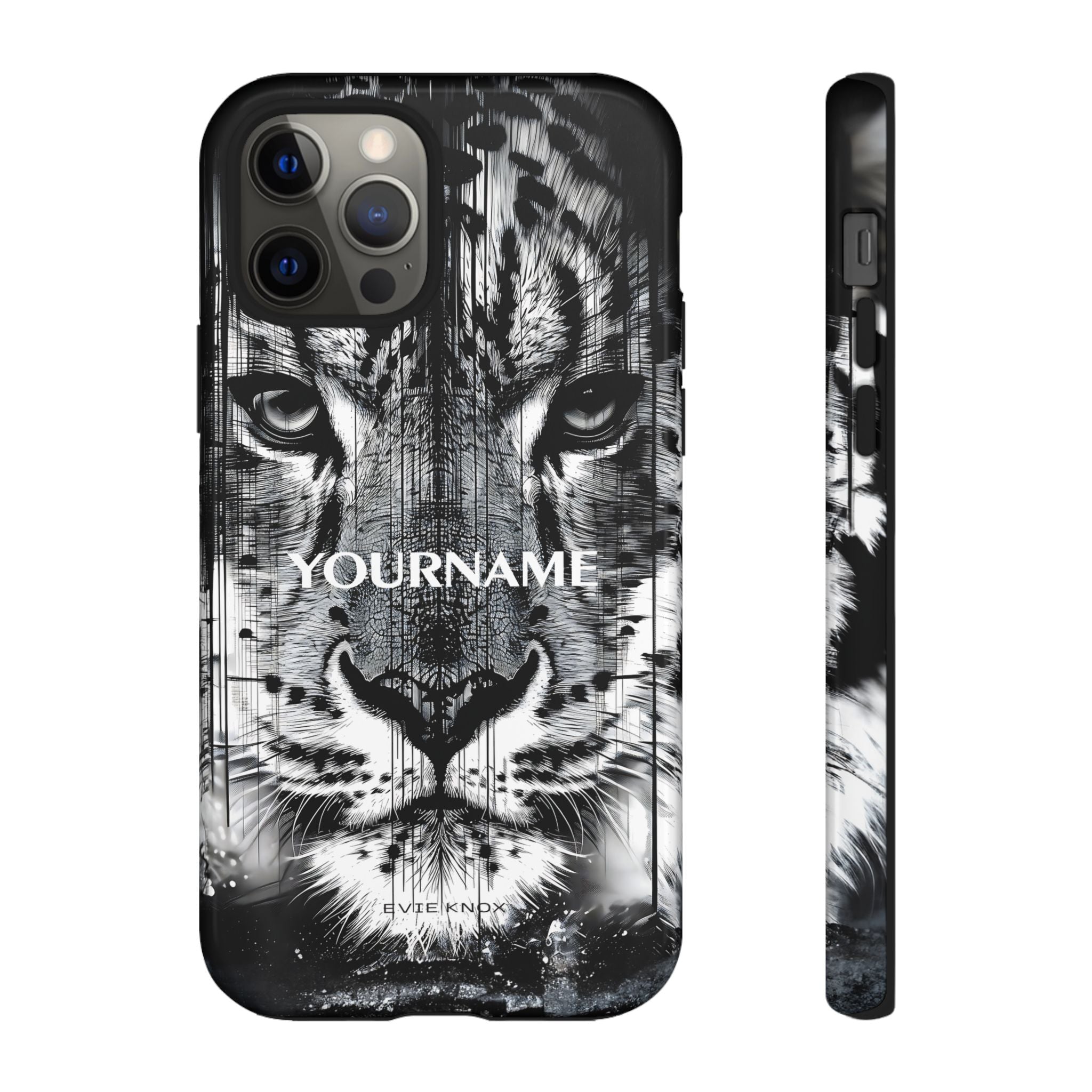 Siberian Tiger Face Tough iPhone Case — Black & White Protective Case