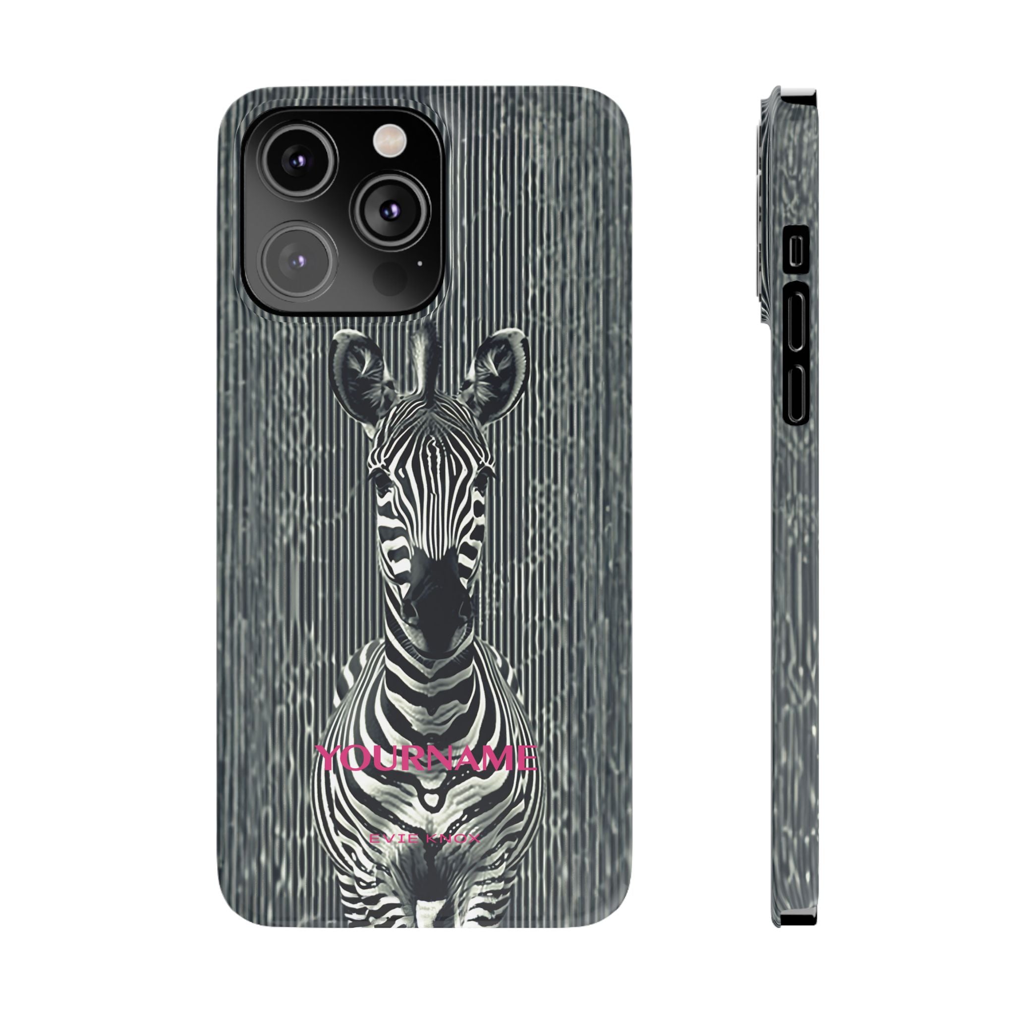 Zebra Stripe Slim Phone Case — Personalizable Safari Art