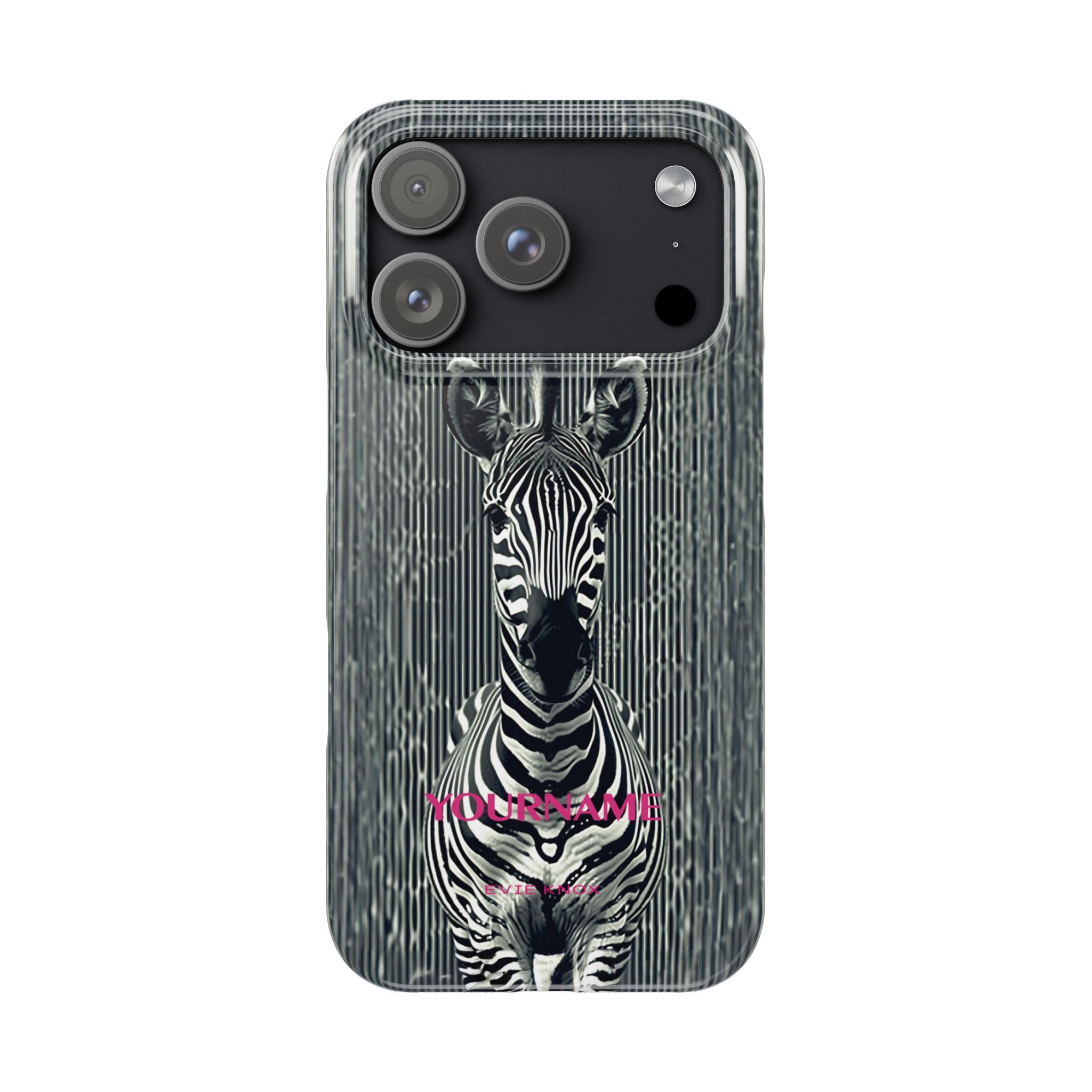 Zebra Stripe Slim Phone Case — Personalizable Safari Art