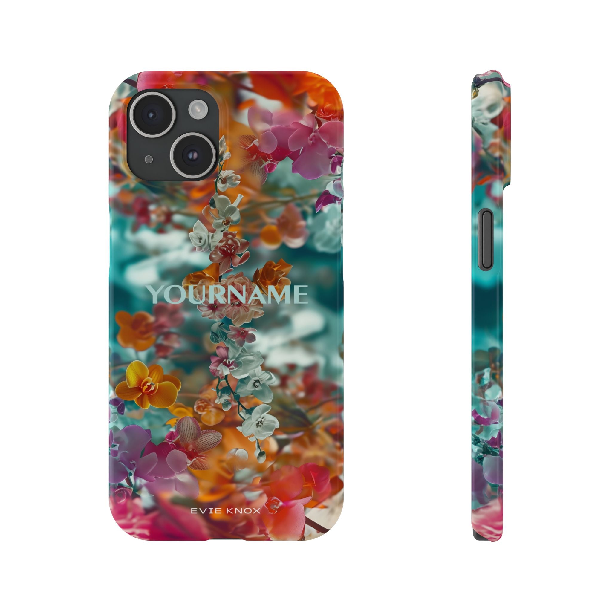 Floral Cascade Slim iPhone Case — Vibrant Tropical Blossom Design