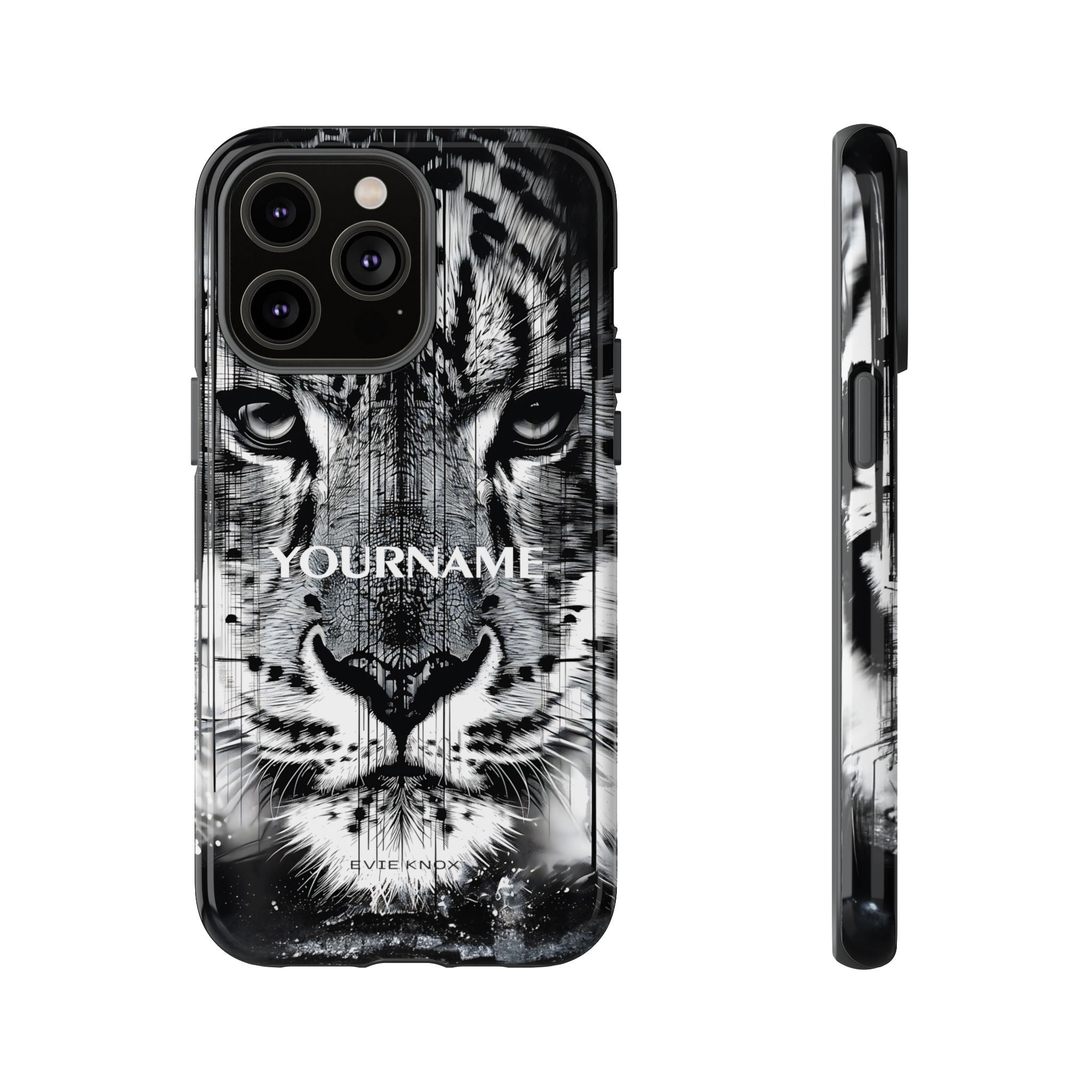 Siberian Tiger Face Tough iPhone Case — Black & White Protective Case