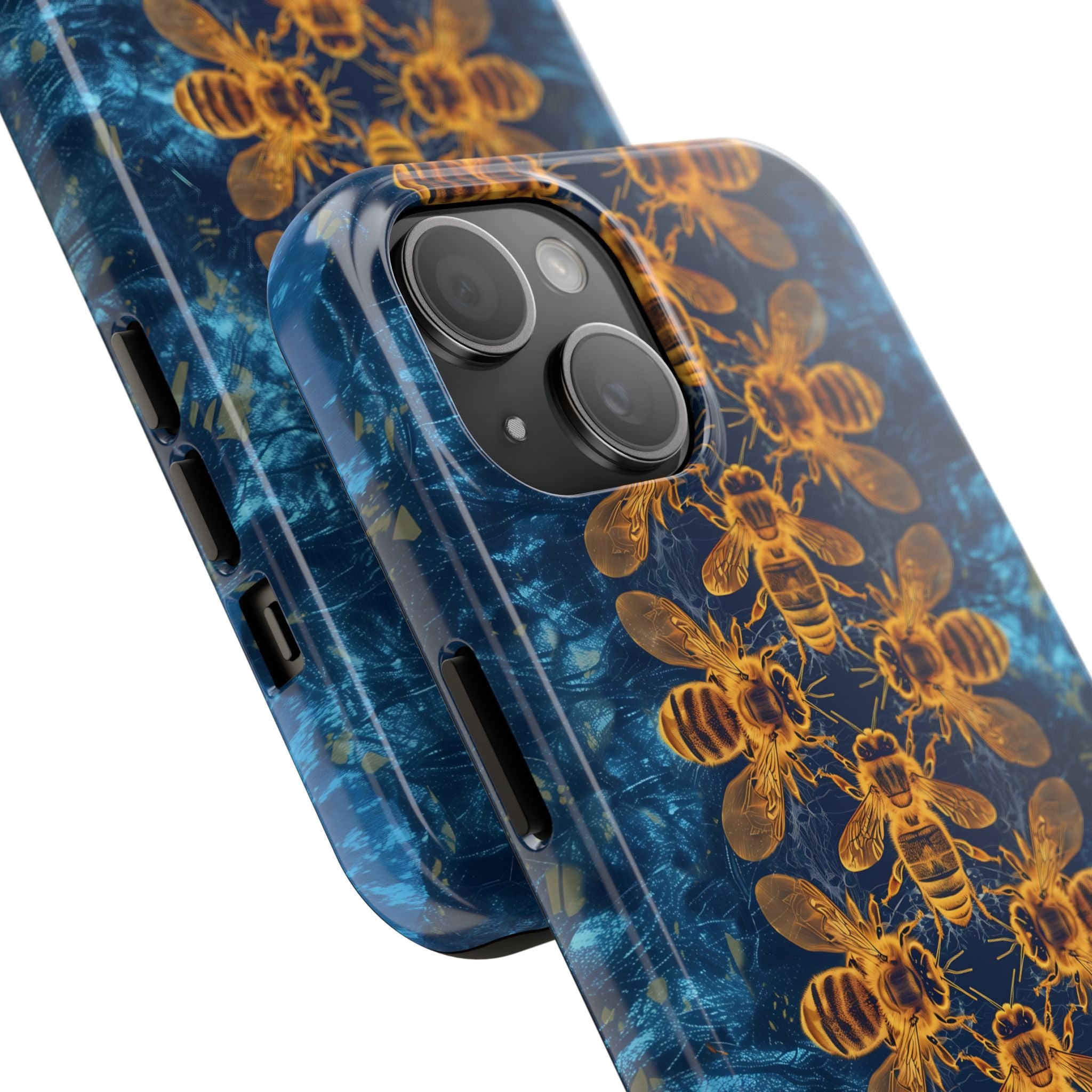 Bees On Blue iPhone Case